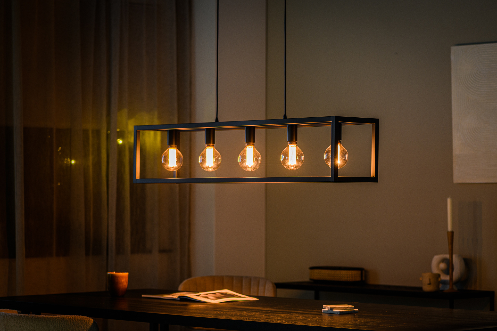 Hanglamp 5-lichts zwart - Afbeelding 2