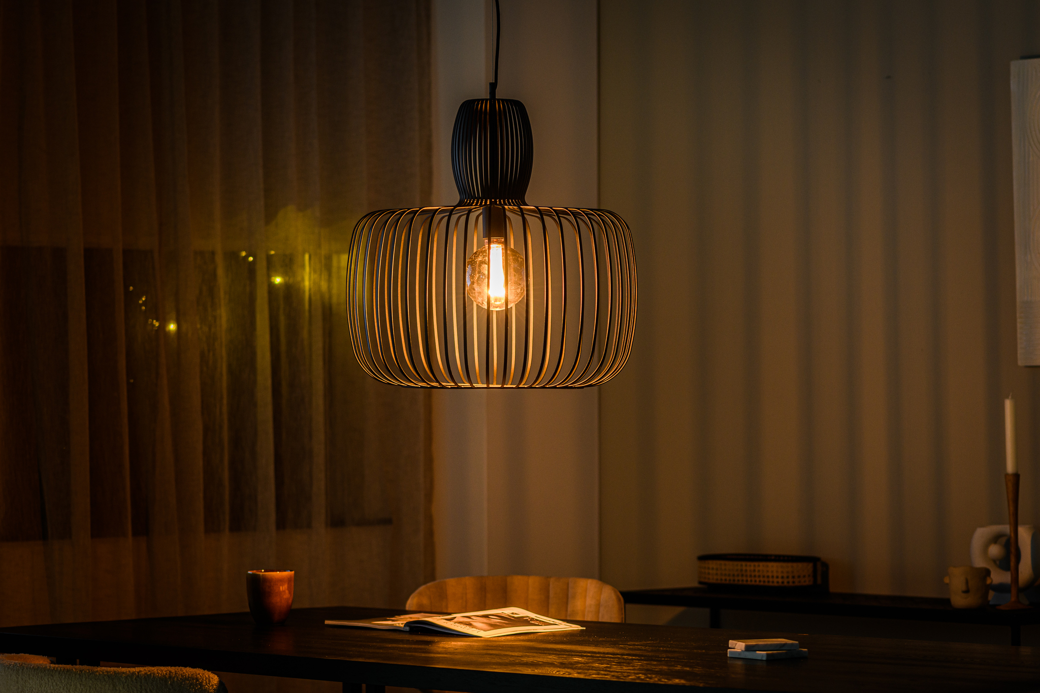 Hanglamp zwart 55 cm - Afbeelding 2