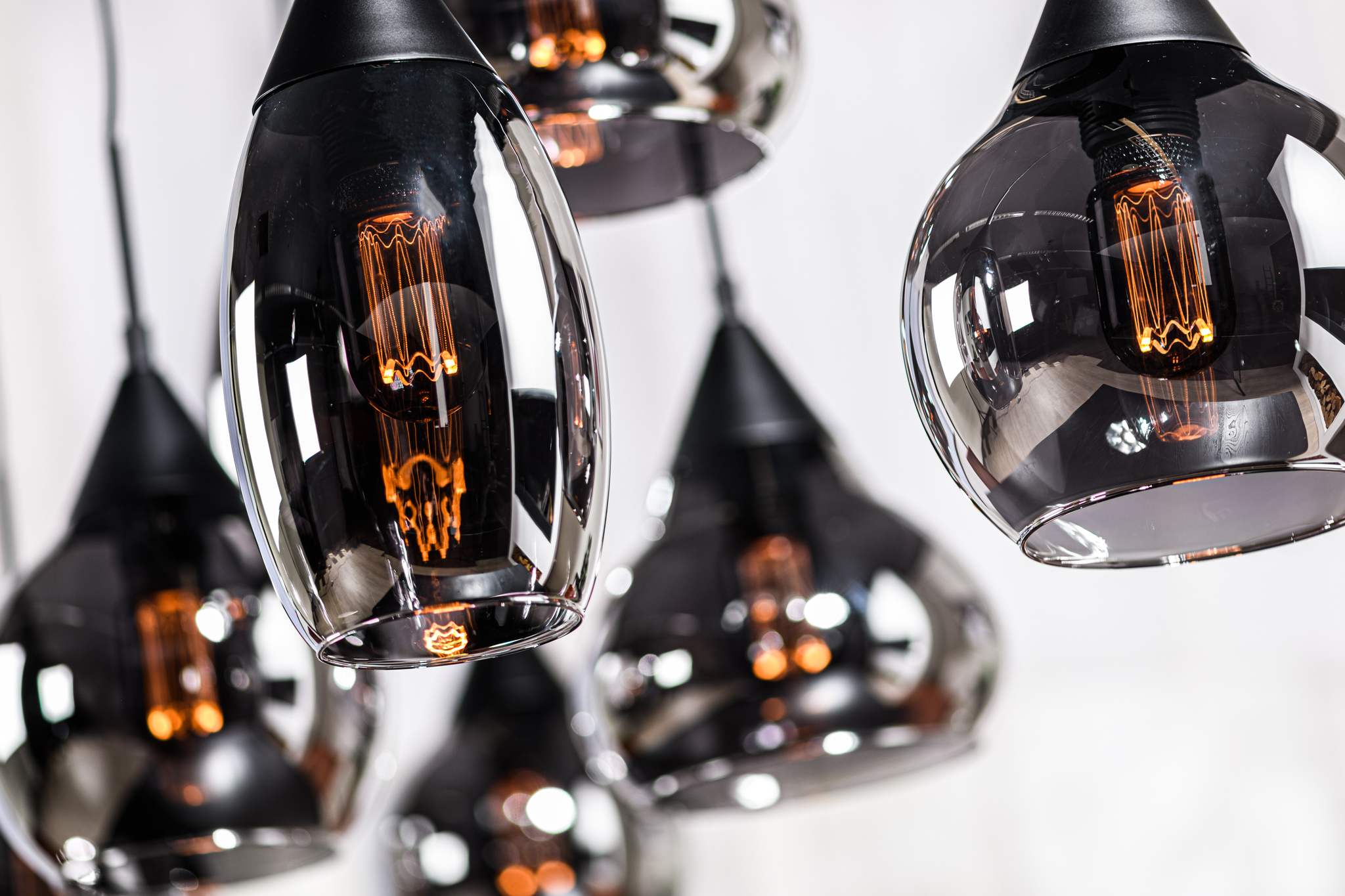 Hanglamp smoke 8-lichts glas - Afbeelding 4