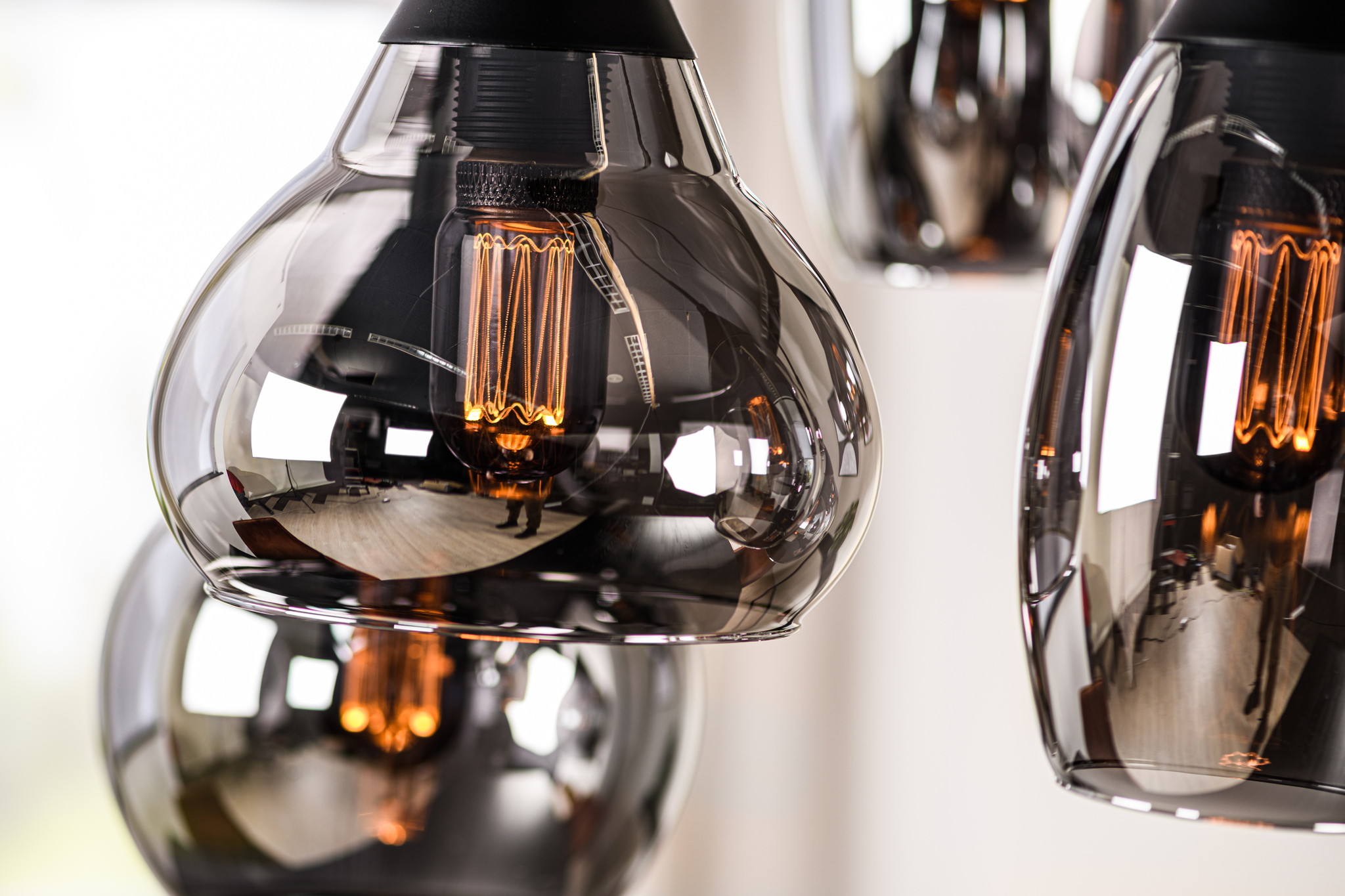 Hanglamp smoke 6-lichts glas - Afbeelding 3