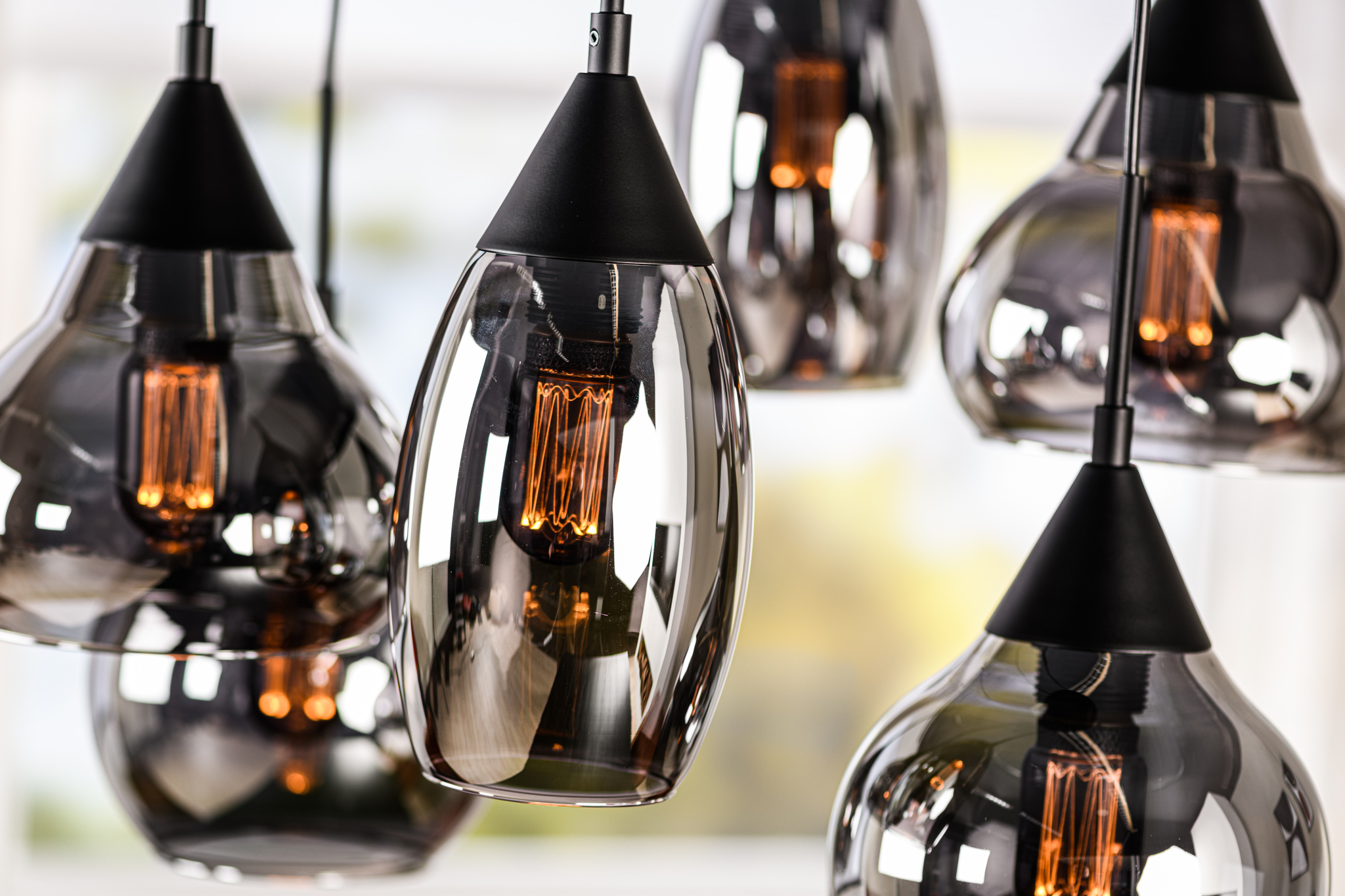Hanglamp smoke 6-lichts glas - Afbeelding 4