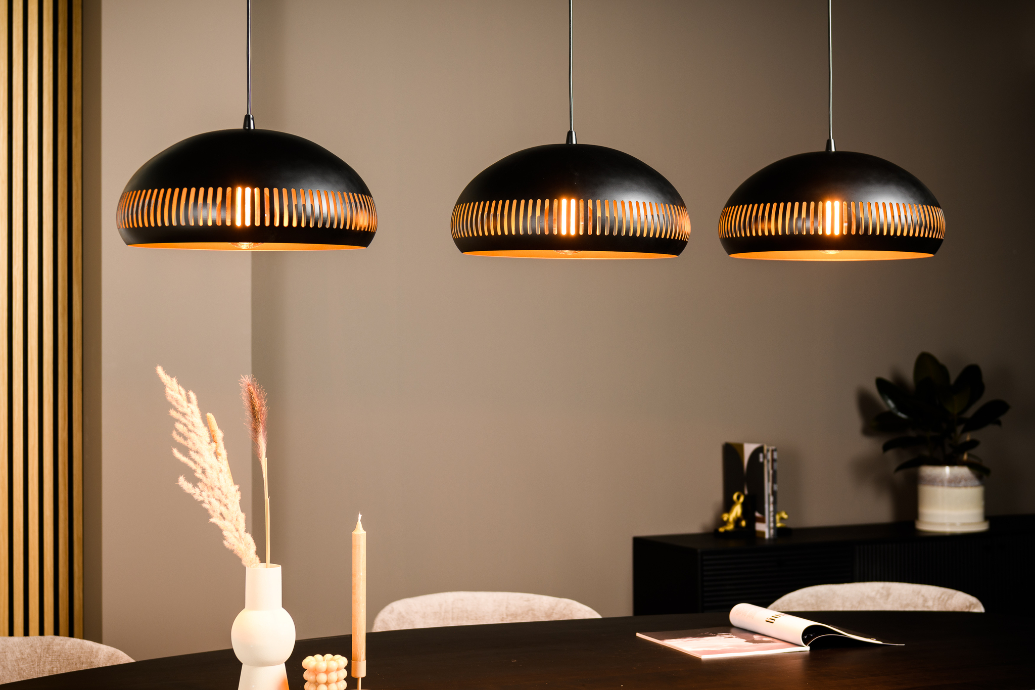 Hanglamp 3-lichts zwart