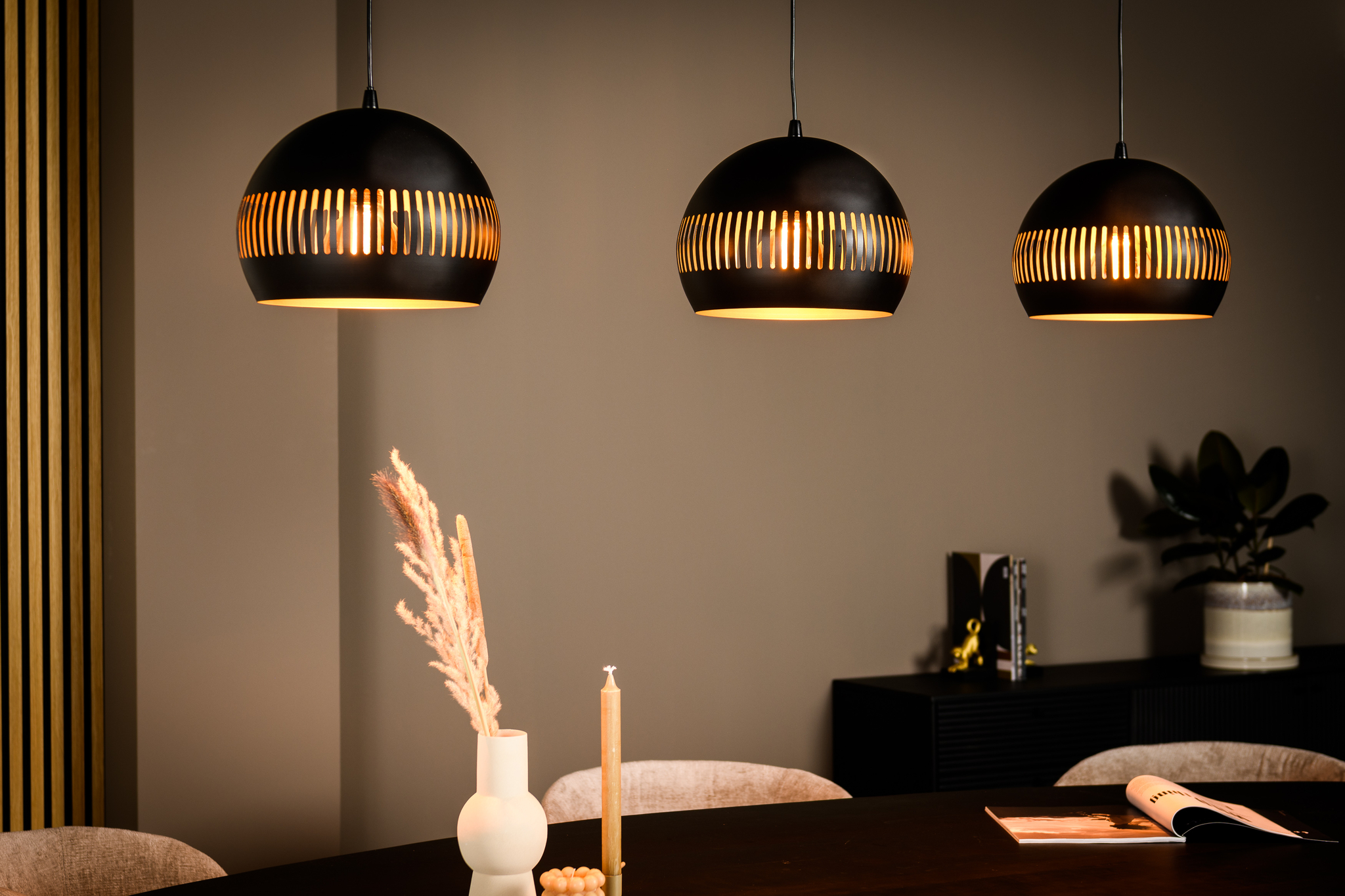 Hanglamp 3-lichts zwart