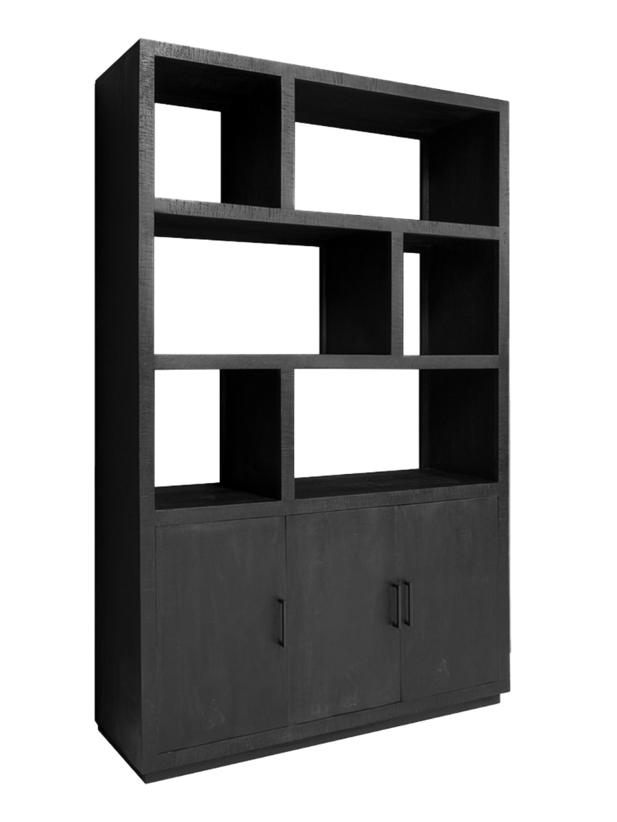Kast Jaxx zwart 145 cm - Afbeelding 4