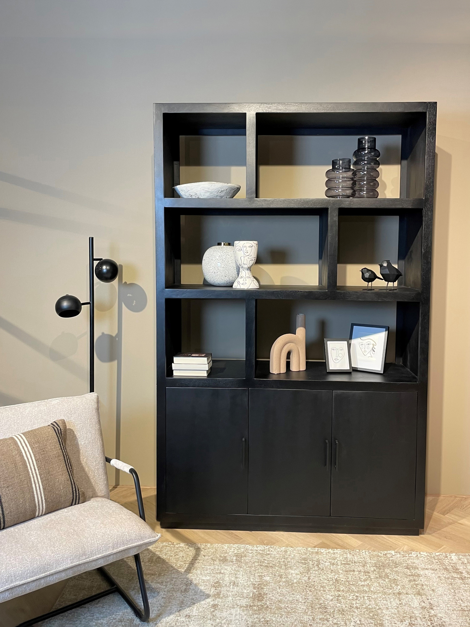 Kast Jaxx zwart 145 cm - Afbeelding 5