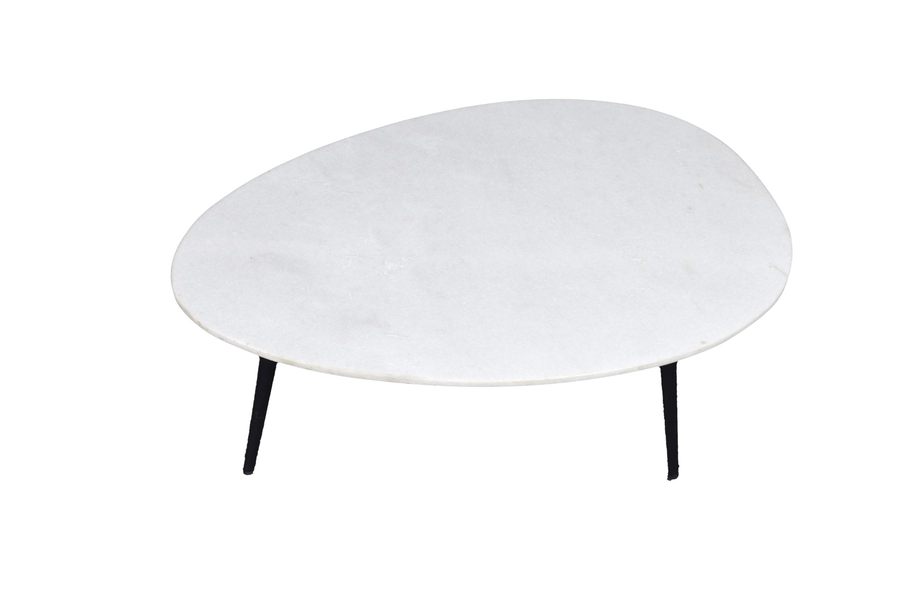 Salontafel Organic wit zwart marmer 70 cm