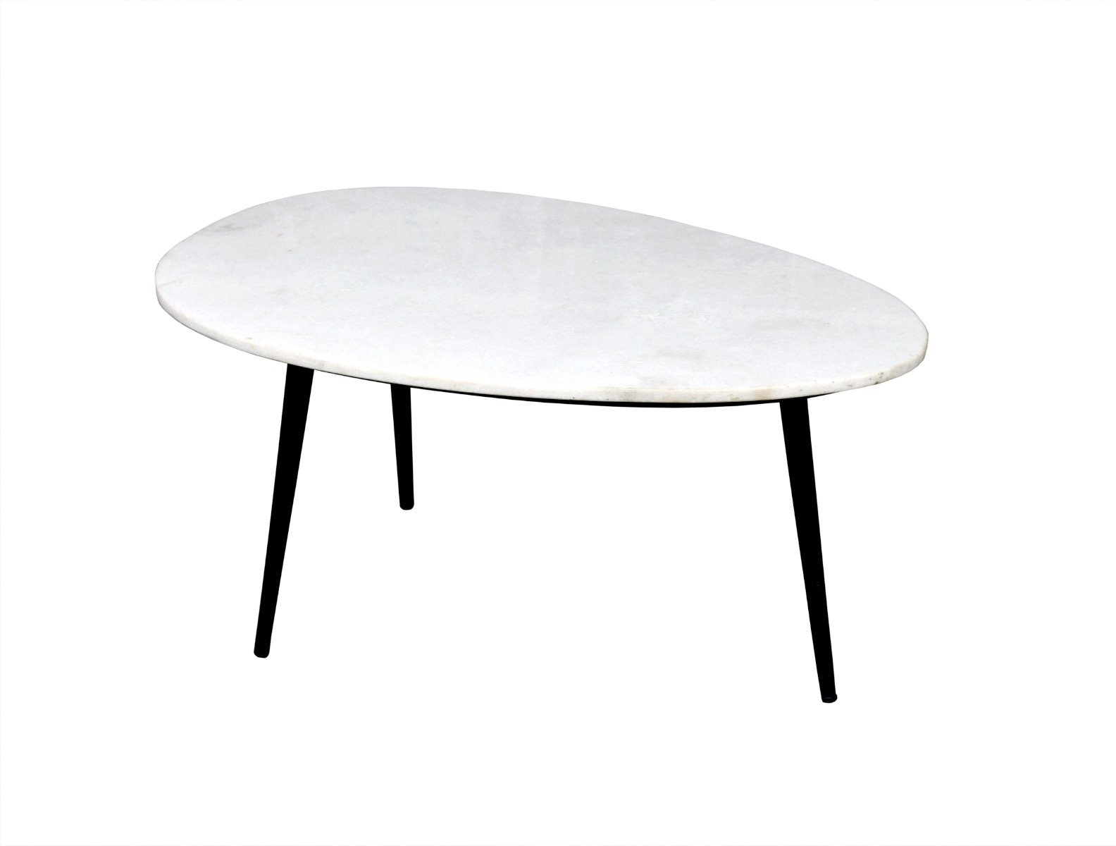 Salontafel Organic wit zwart marmer 70 cm - Afbeelding 2