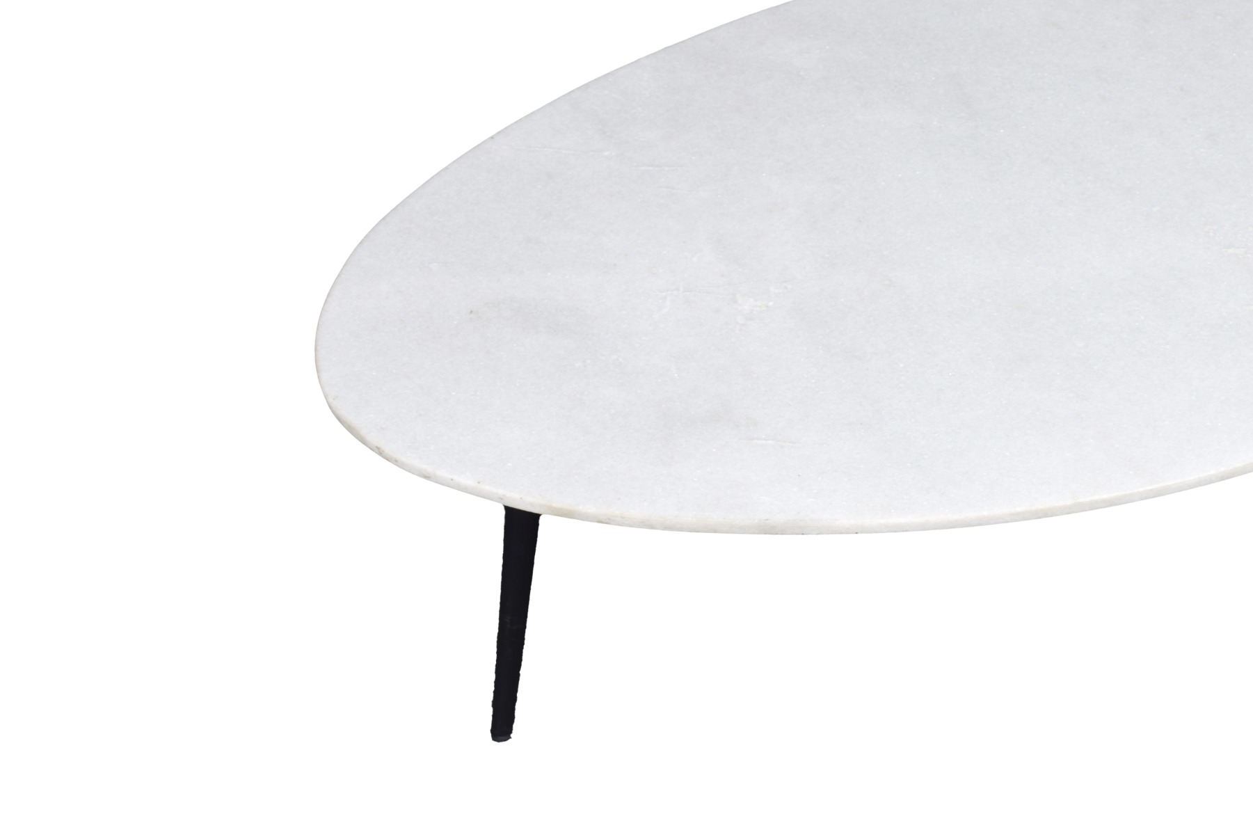 Salontafel Organic wit zwart marmer 70 cm - Afbeelding 3
