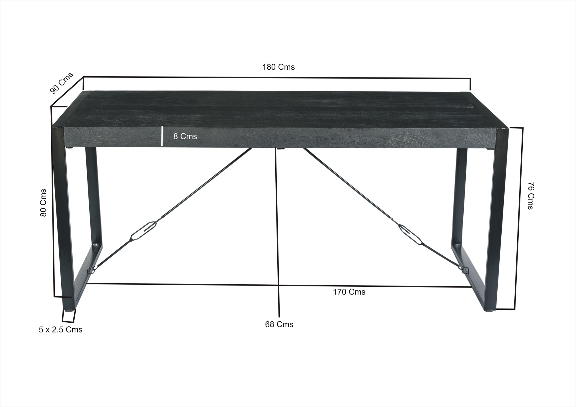 Eetkamertafel Norris 180x90 cm - Afbeelding 8