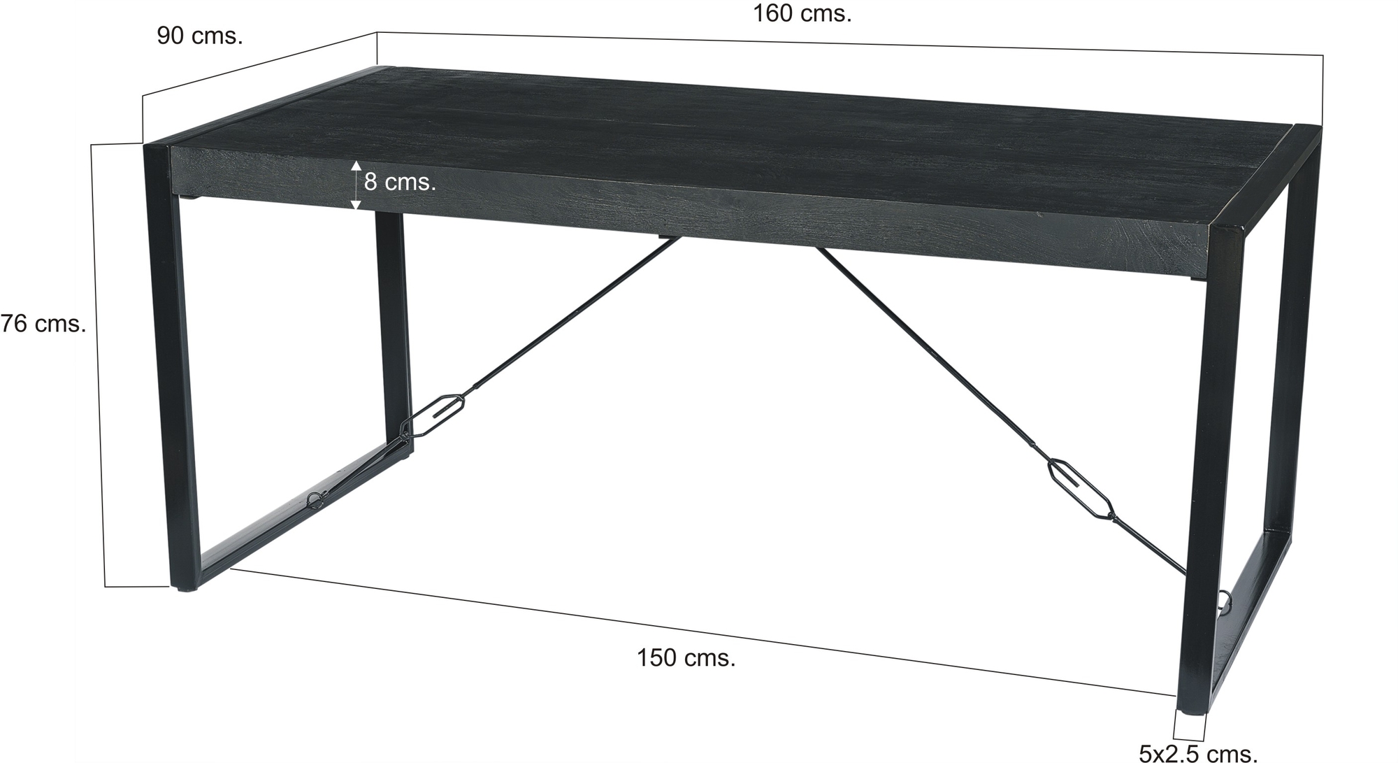 Eetkamertafel Norris 160x90 cm - Afbeelding 8