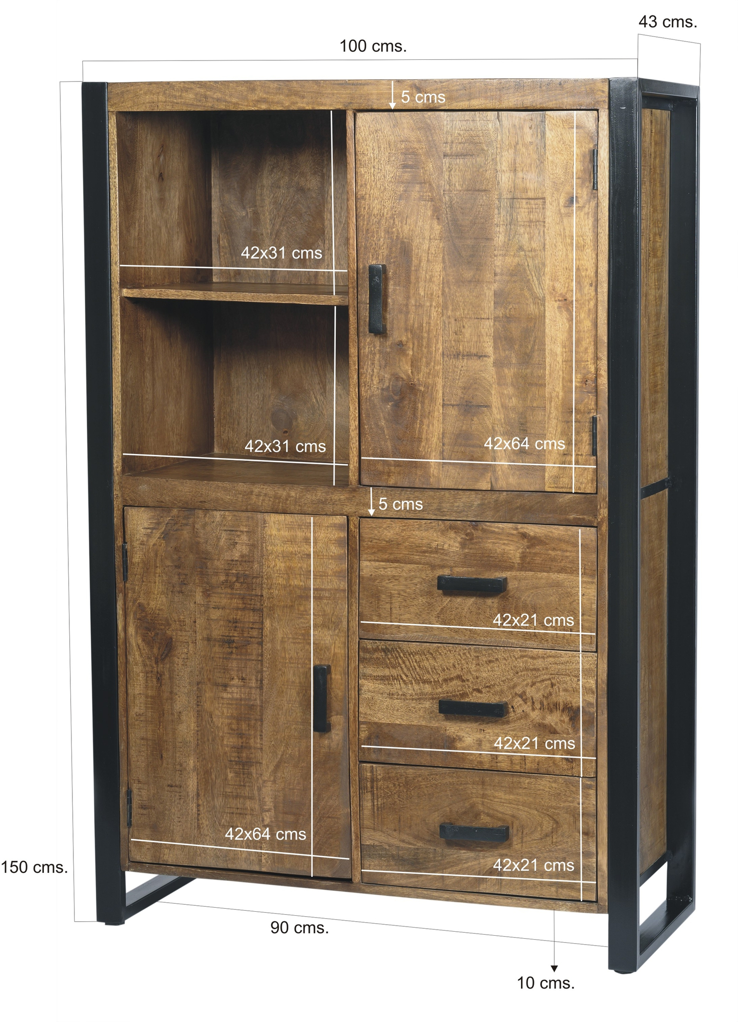 Kast Nairobi 100 cm - Afbeelding 5