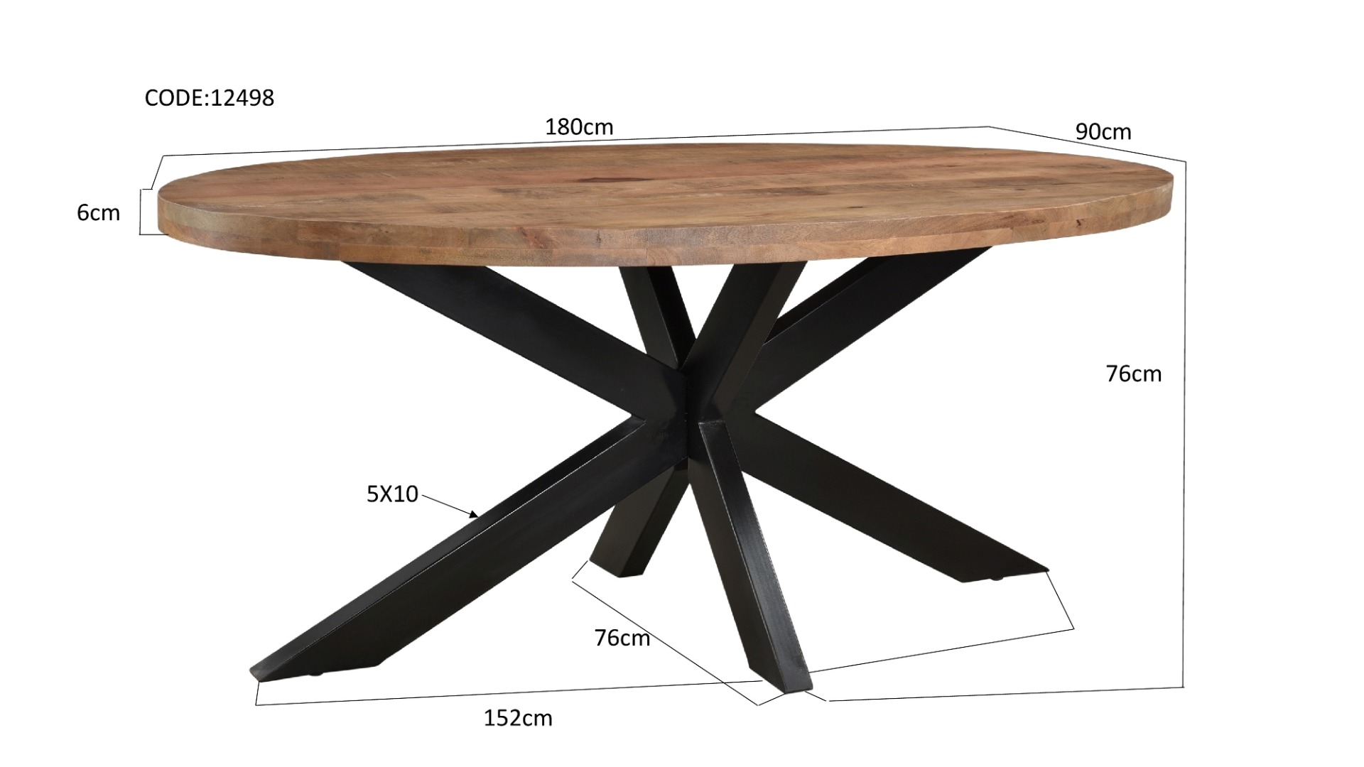 Eetkamertafel Sturdy ovaal 180 cm - Afbeelding 5