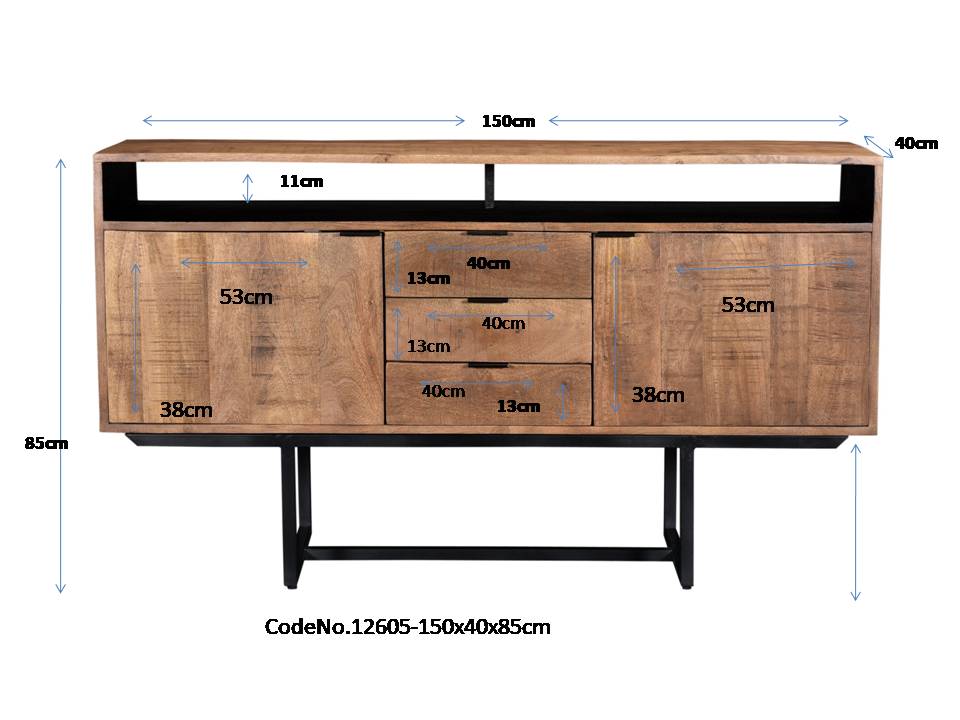 Dressoir Valdez 150 cm - Afbeelding 5