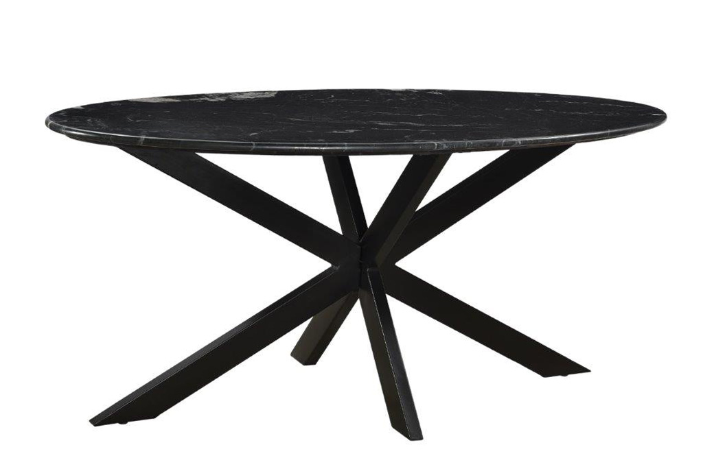 Eetkamertafel Spider ovaal zwart marmer 180 cm