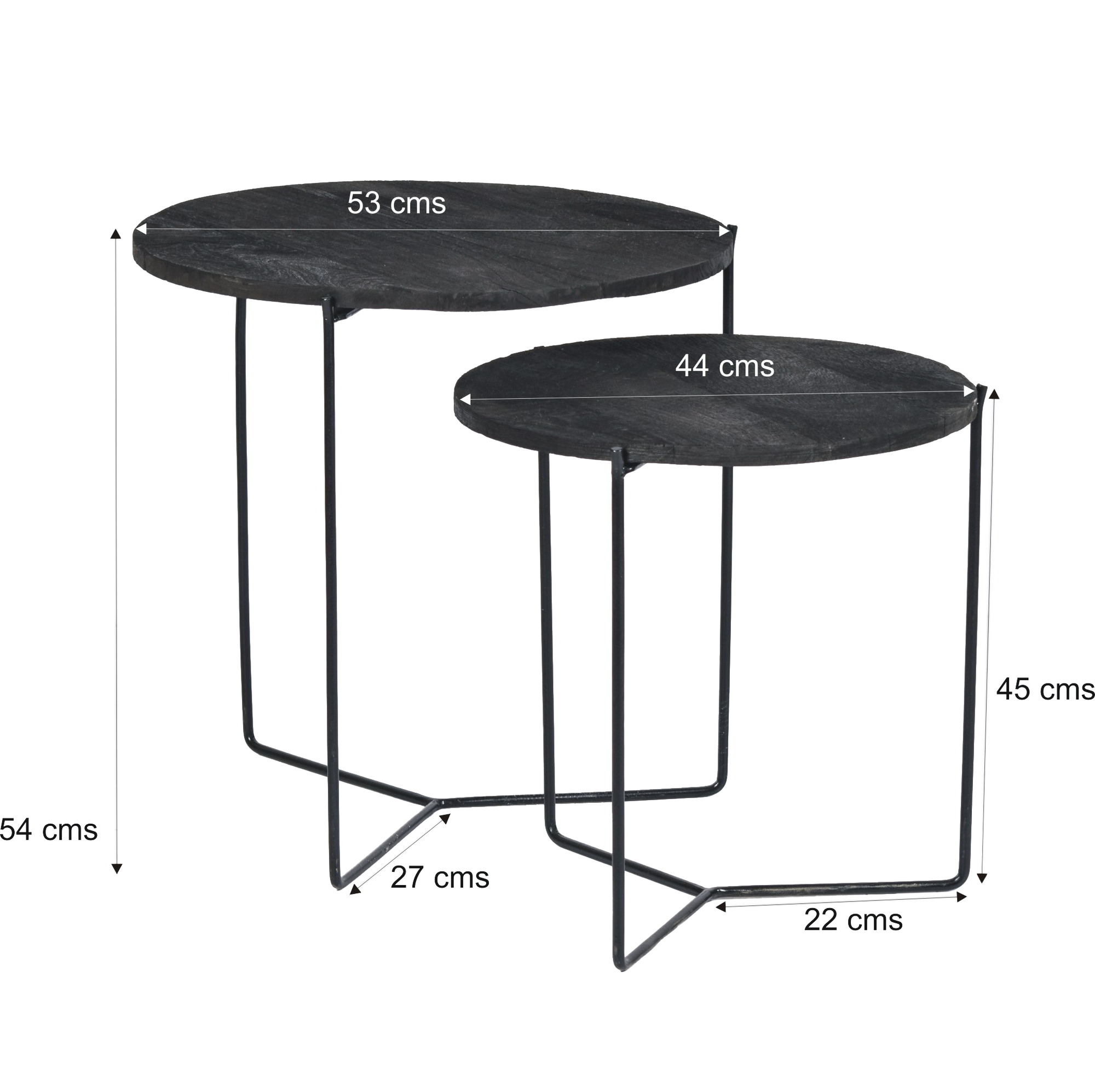 Salontafel Mason zwart/zwart set van 2 - Afbeelding 4