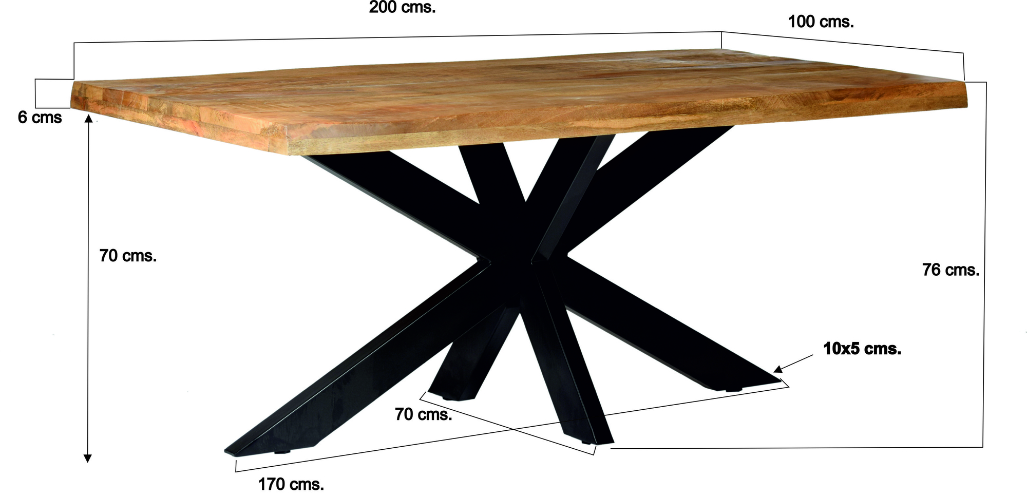 Eetkamertafel Nairobi Tree Top Spider 200 cm - Afbeelding 7