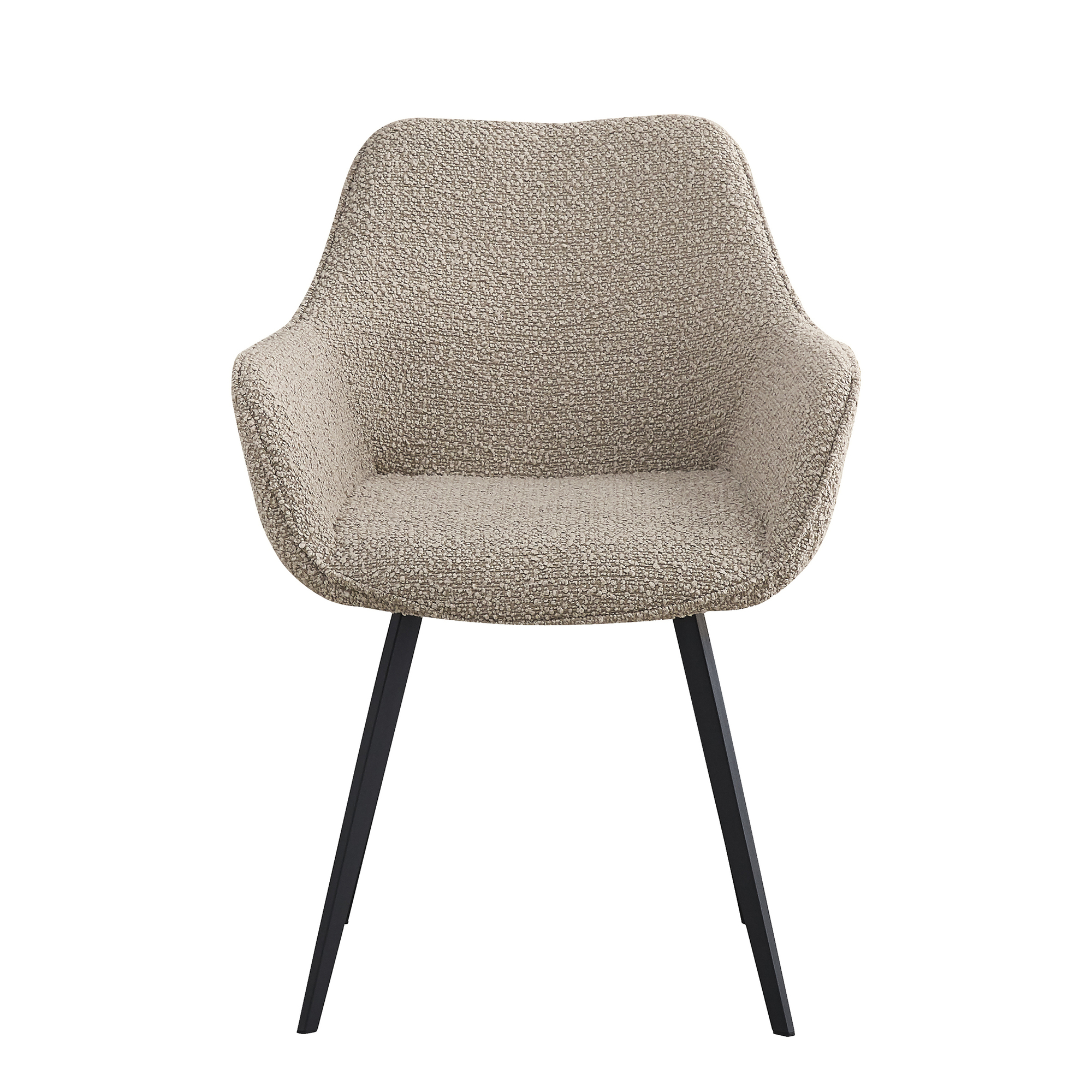 Eetkamerstoel Luca beige bouclé set van 2 - Afbeelding 2