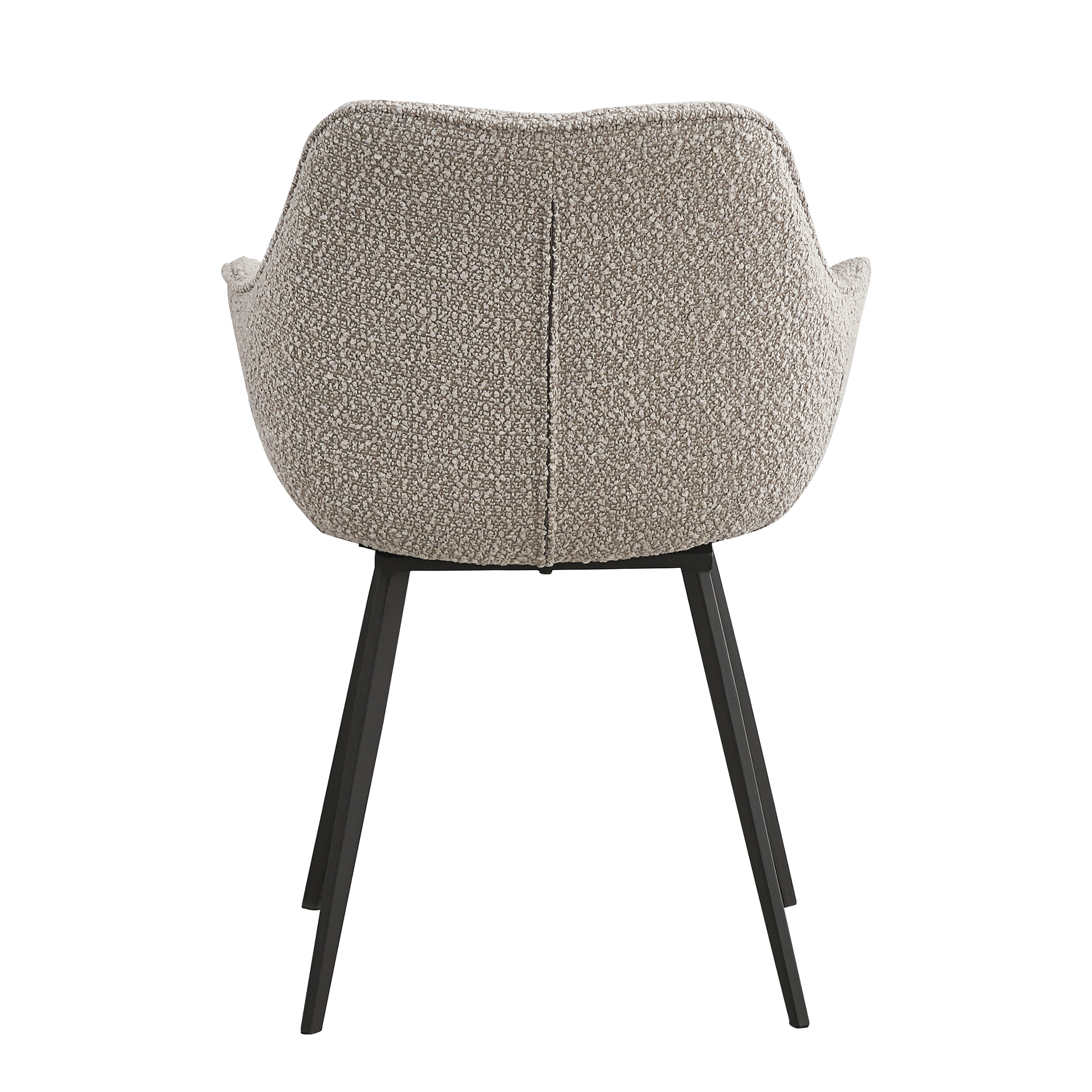 Eetkamerstoel Luca beige bouclé set van 2 - Afbeelding 4