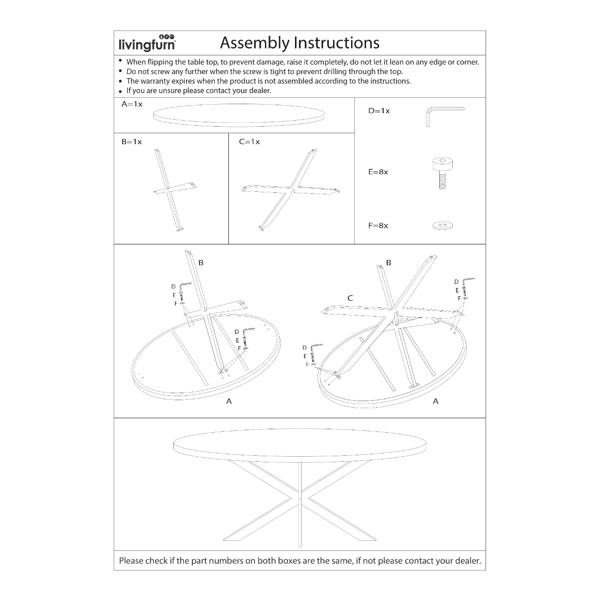 Eetkamertafel Rocky Spider rond 150 cm - Afbeelding 8