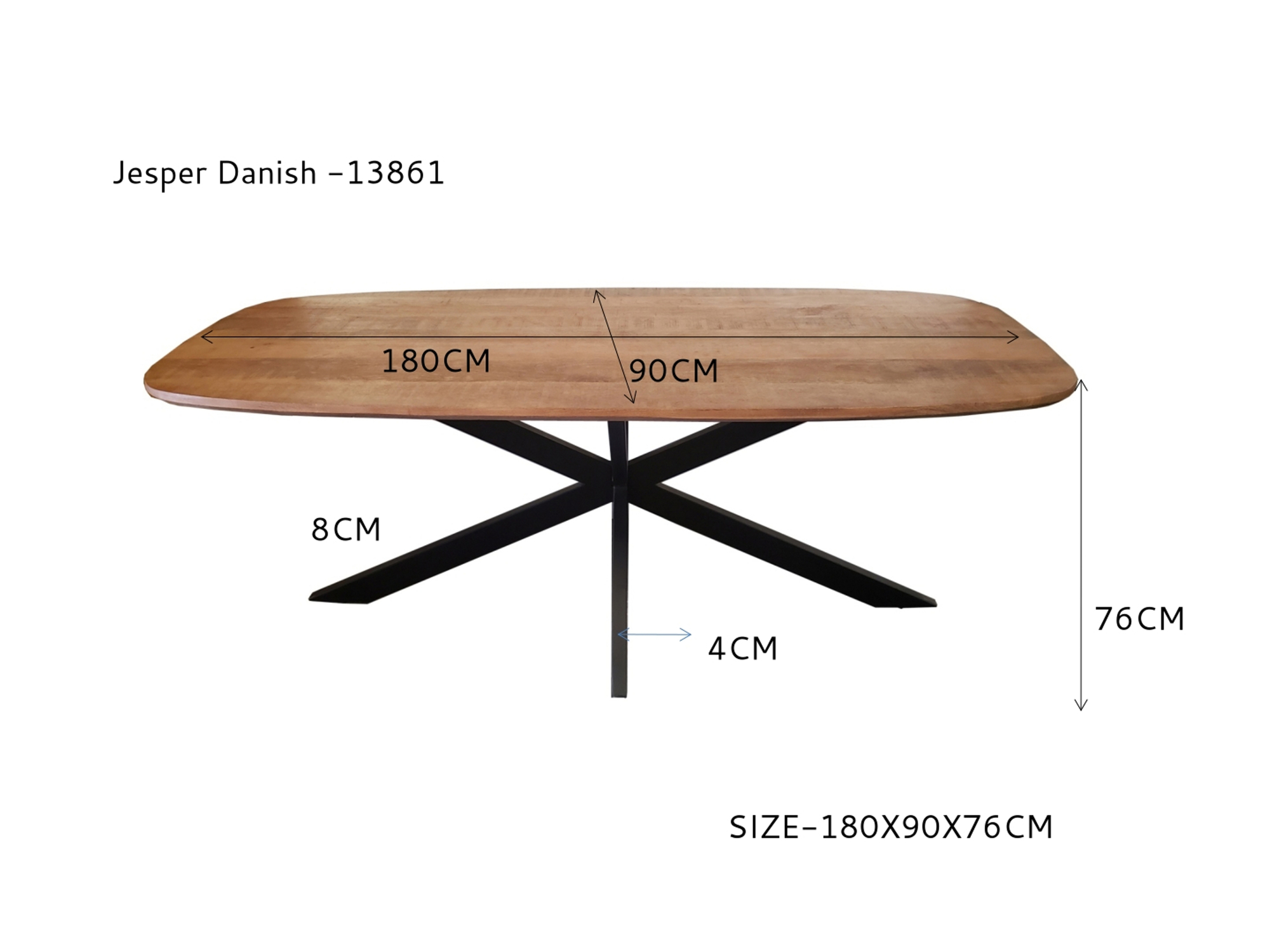 Eetkamertafel Jesper Danish ovaal 180 cm - Afbeelding 7