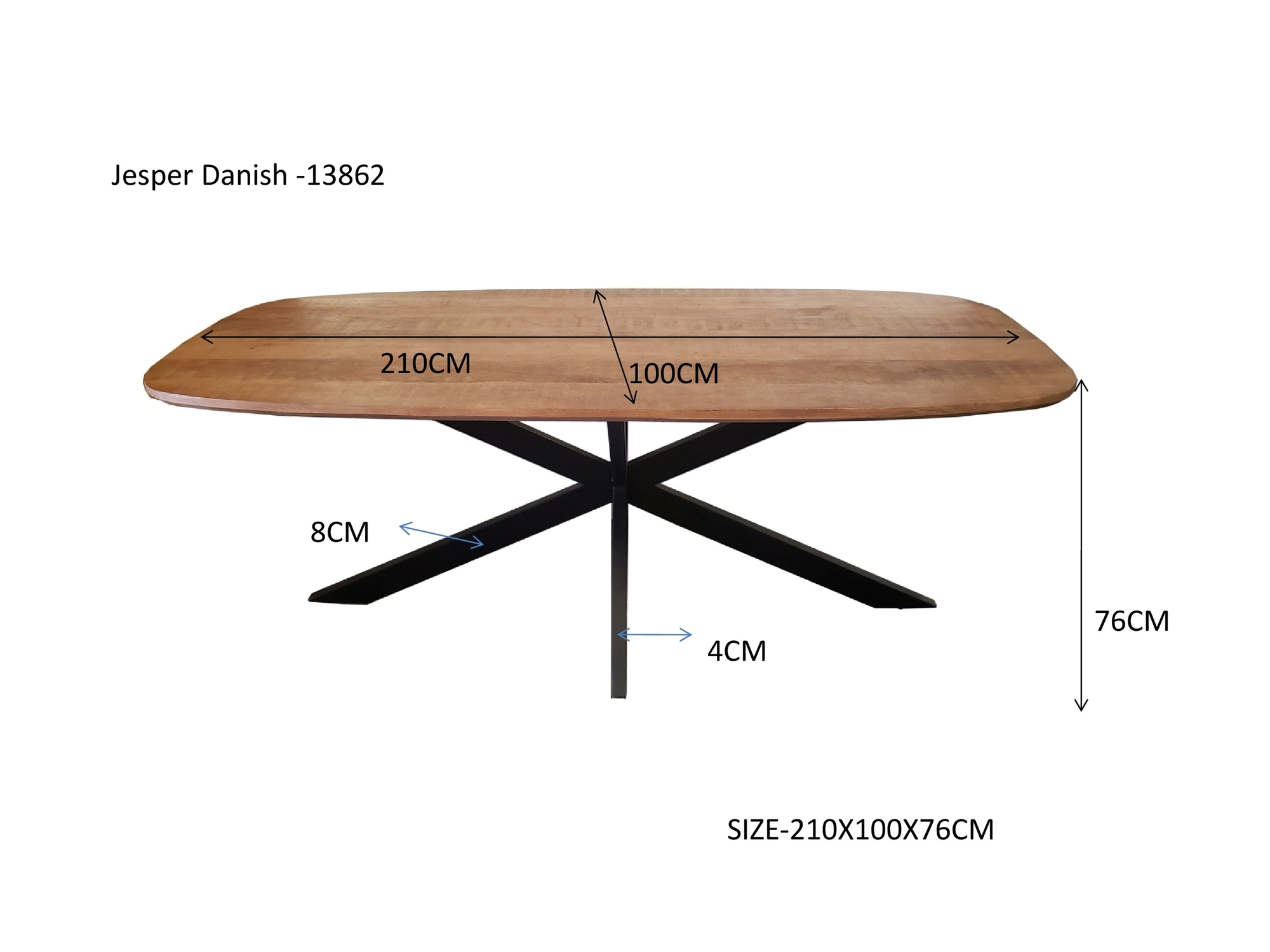 Eetkamertafel Jesper Danish ovaal 210 cm - Afbeelding 7