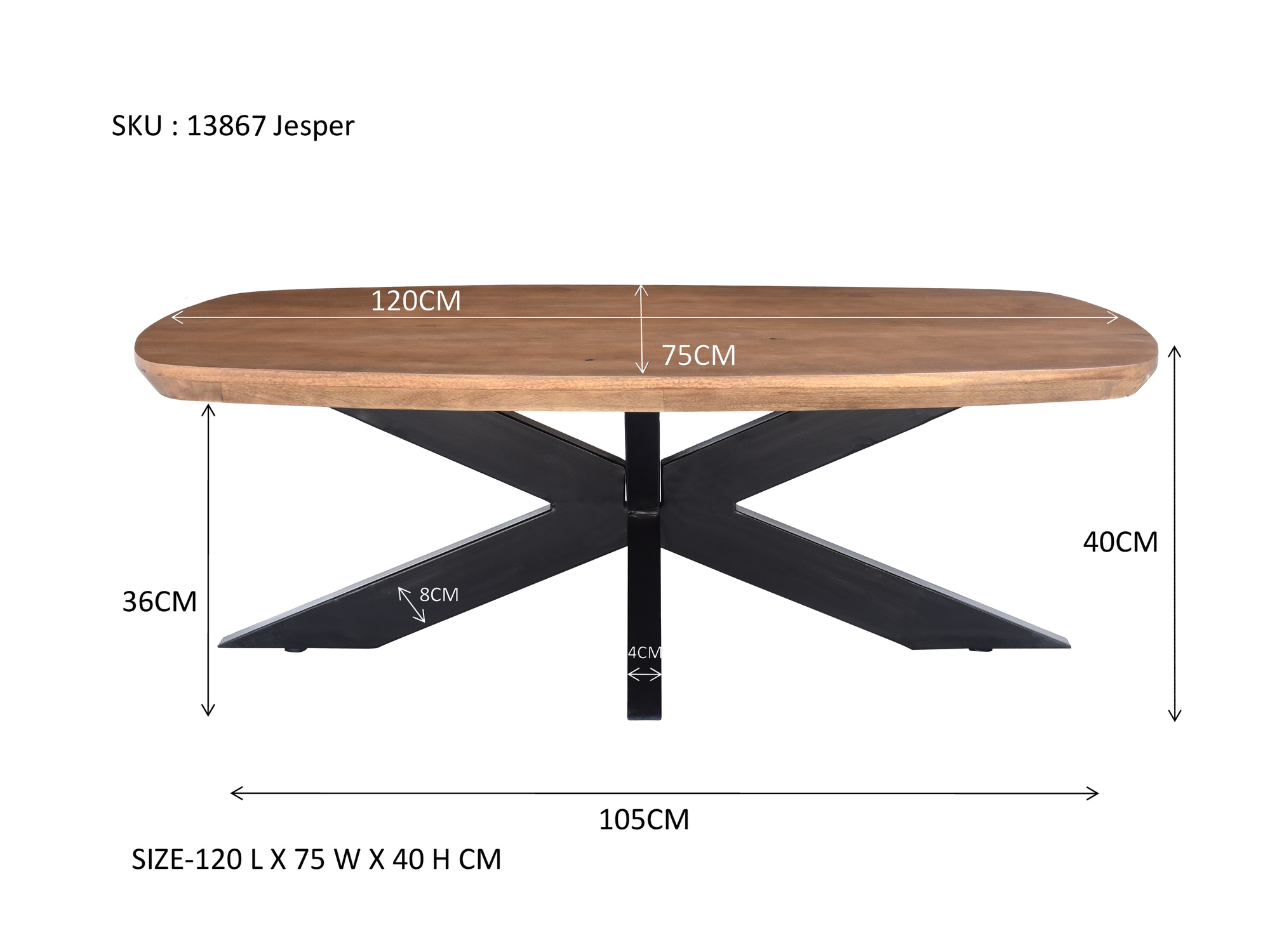 Salontafel Jesper 120 cm - Afbeelding 5