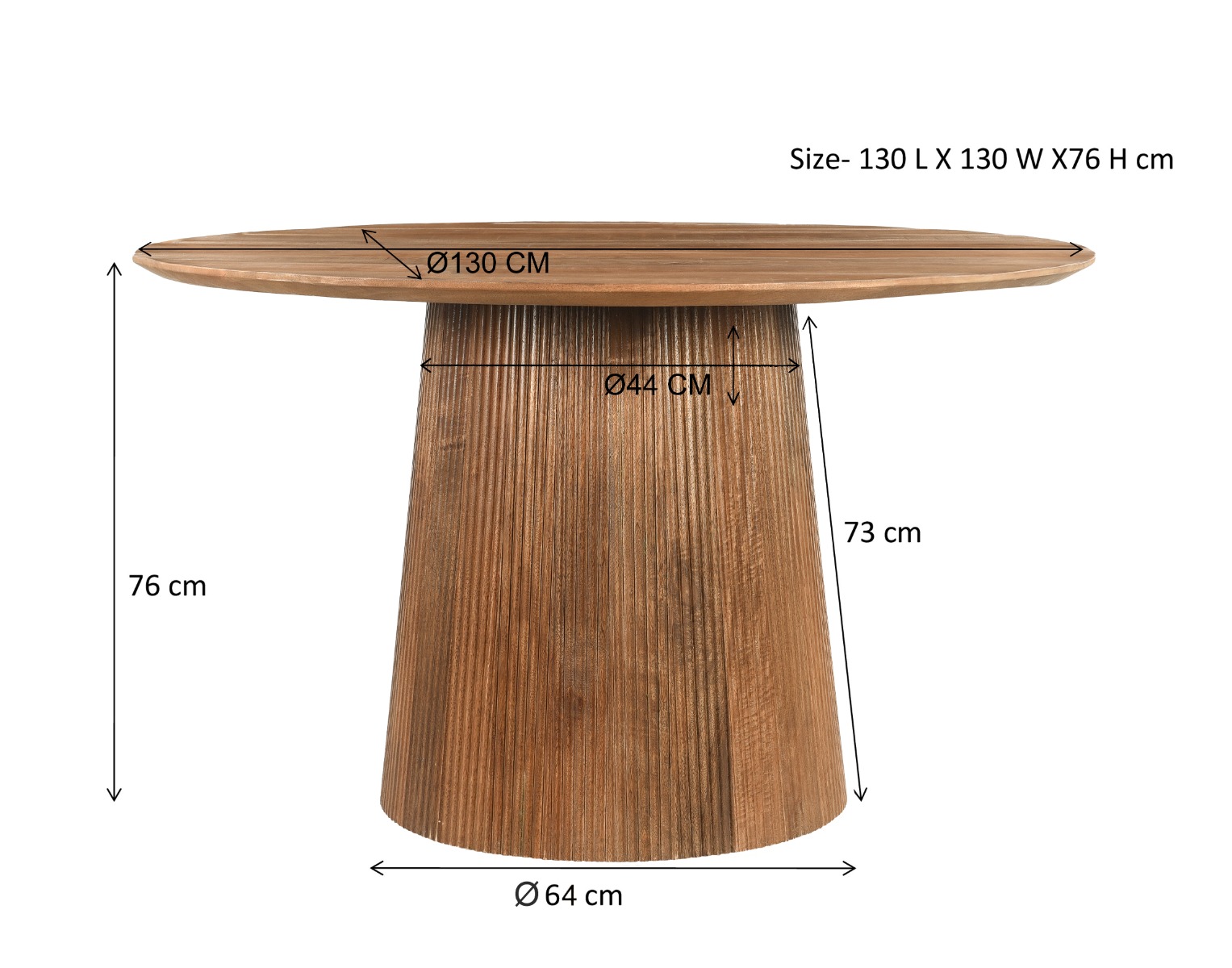 Eetkamertafel Salvator 130 cm - Afbeelding 7