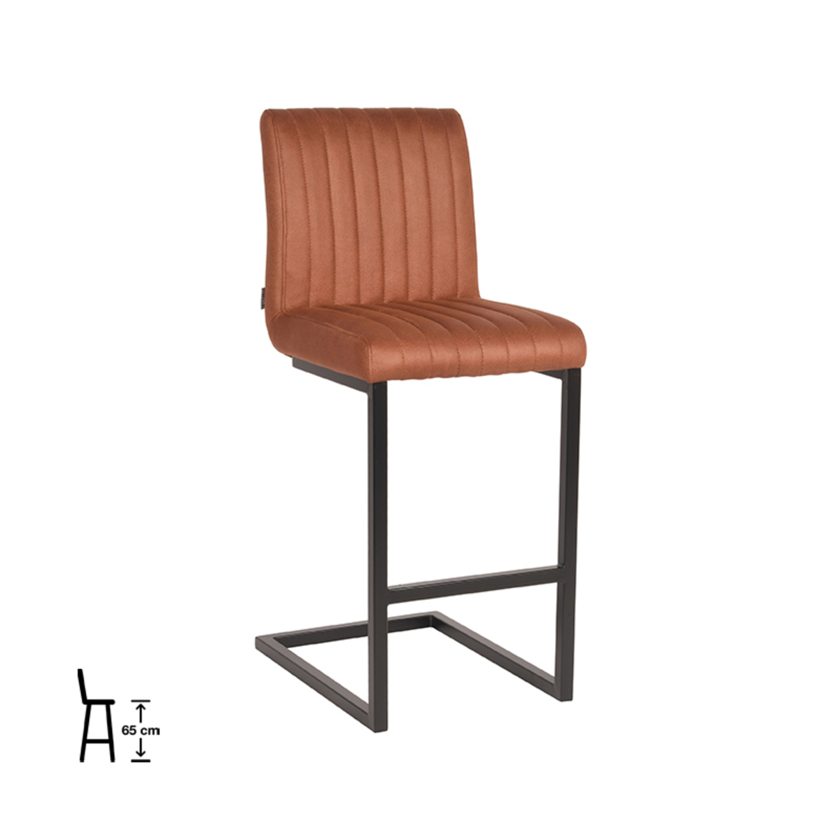 Barkruk Milo Zithoogte 65 cognac microvezel