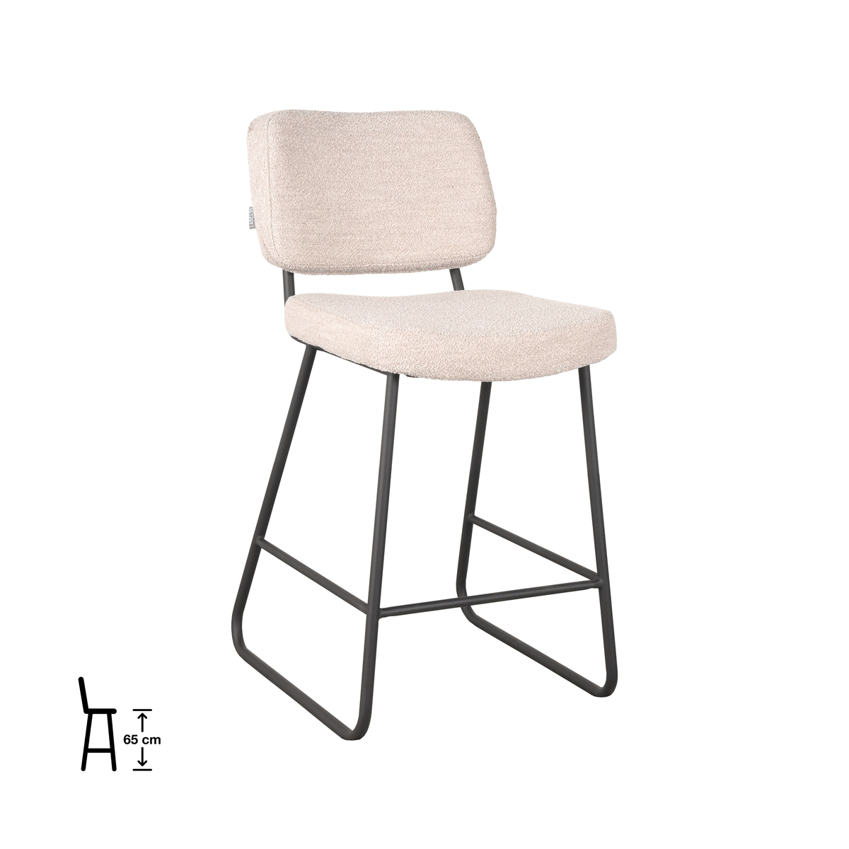 Barkruk Noah Zithoogte 65 naturel bouclé - Afbeelding 2