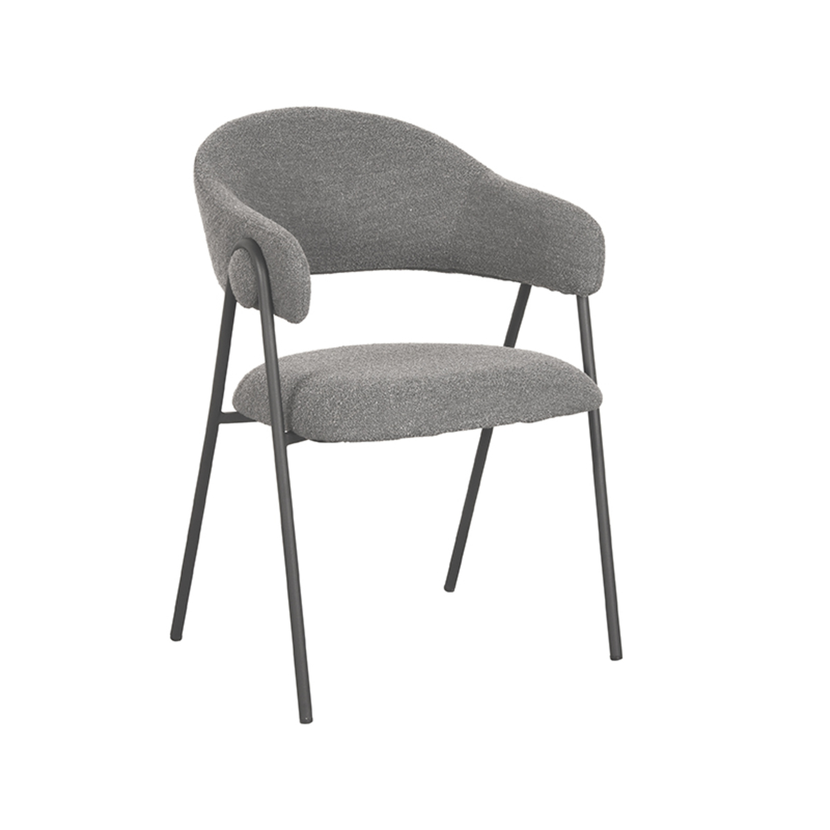 Eetkamerstoel Lowen grijs bouclé