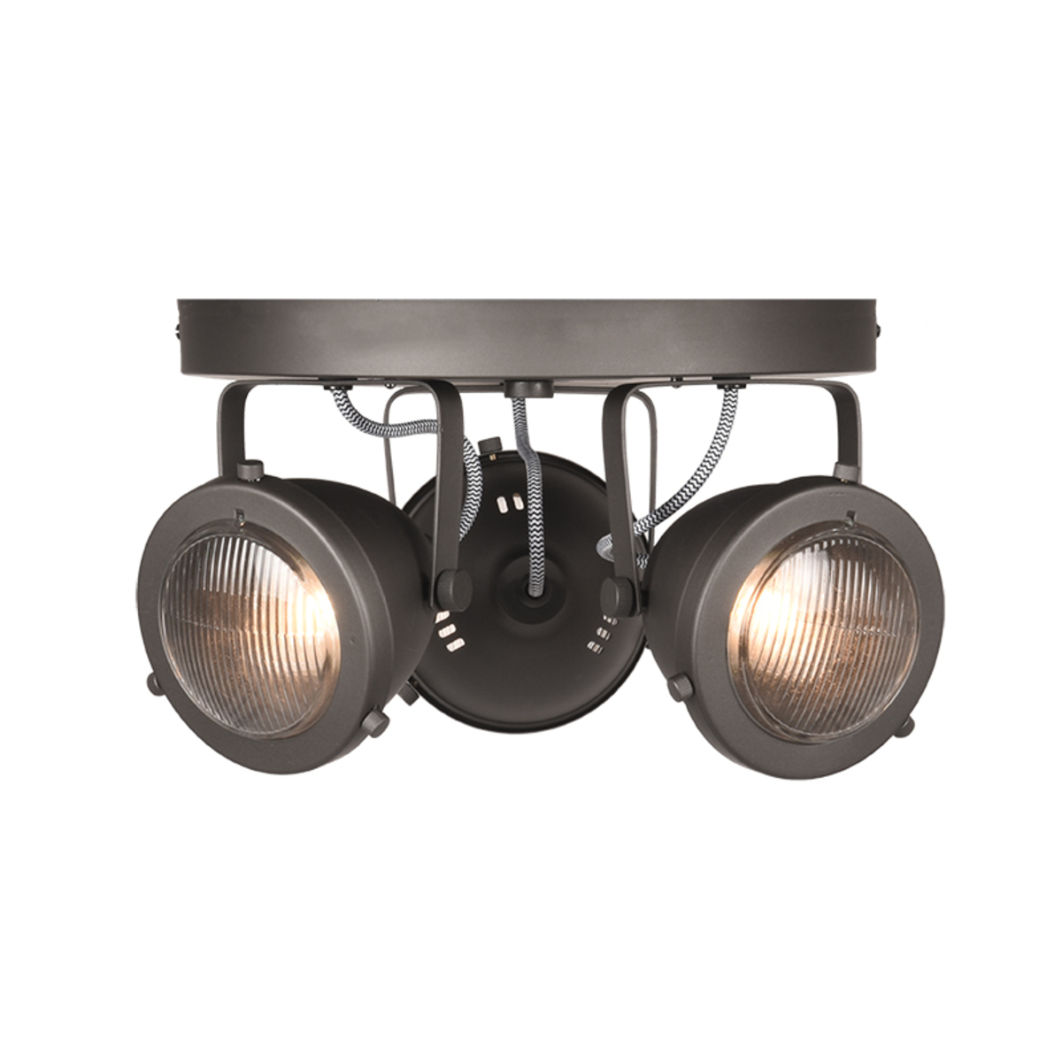 Spot Moto led Burned Steel 3-lichts metaal
