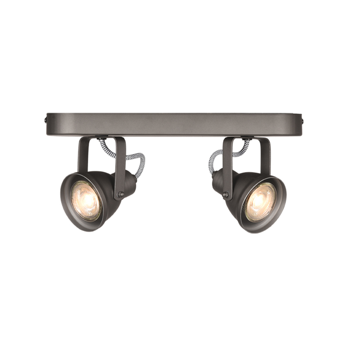 Spot Max led 2-lichts grijs metaal
