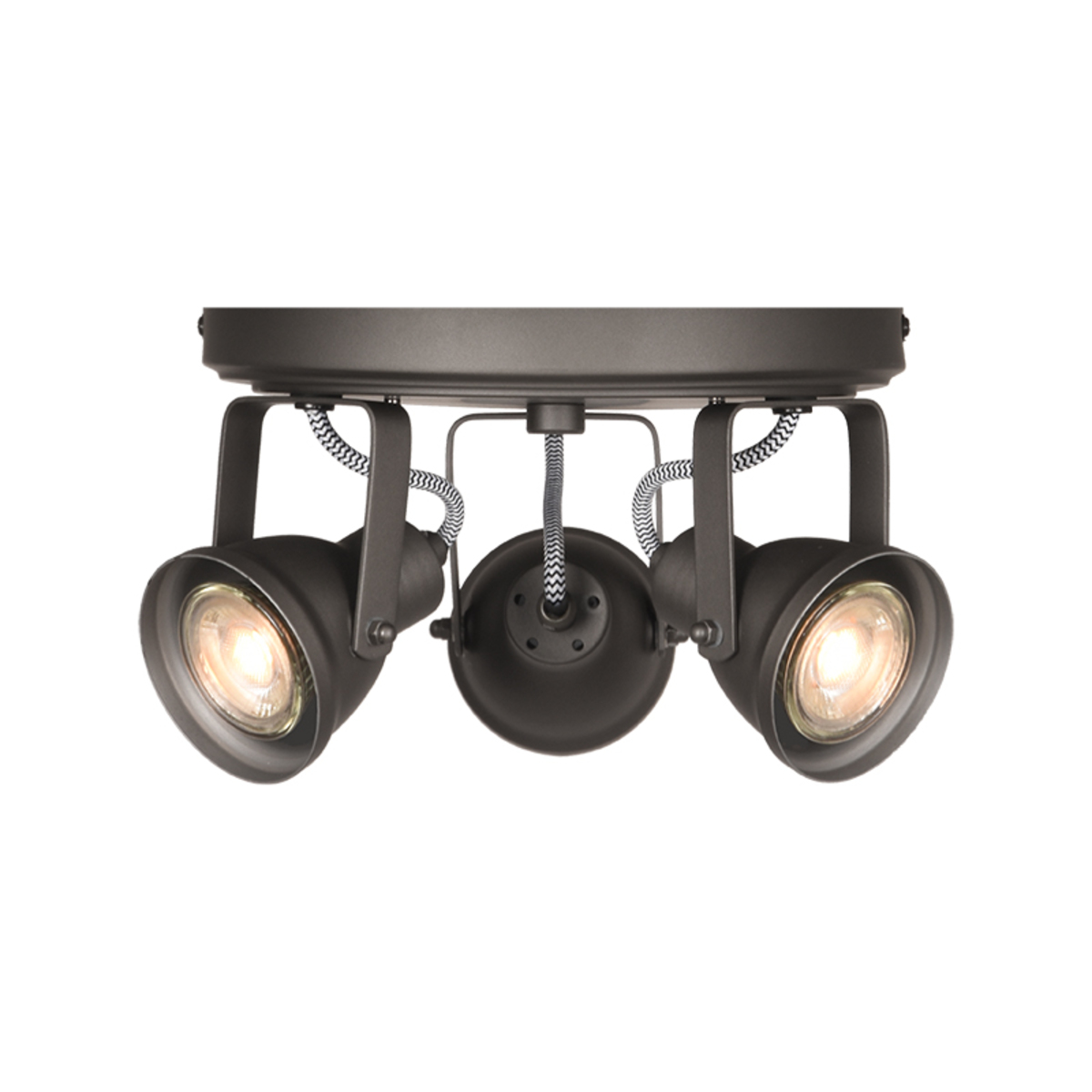 Spot Max led 3-lichts grijs metaal