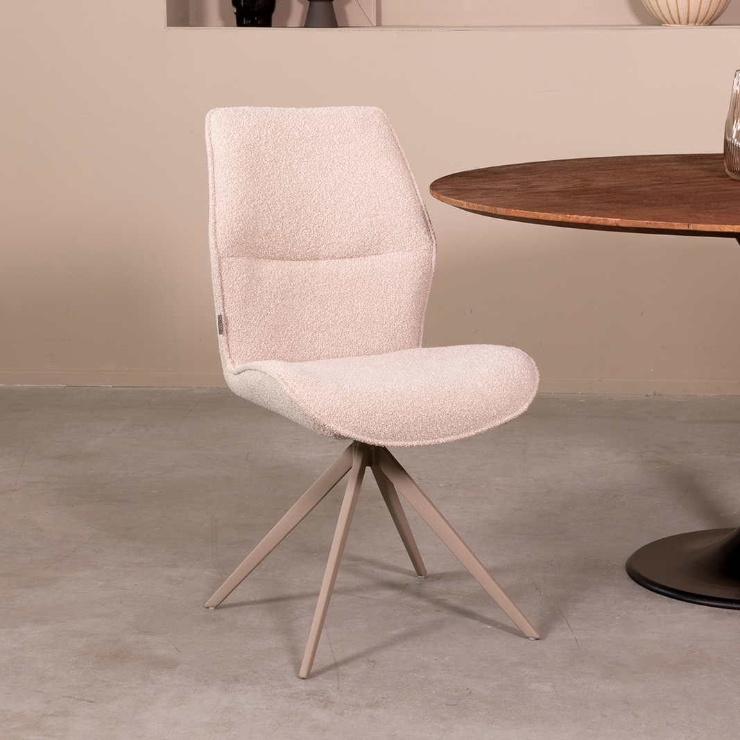 Eetkamerstoel Comfy naturel bouclé