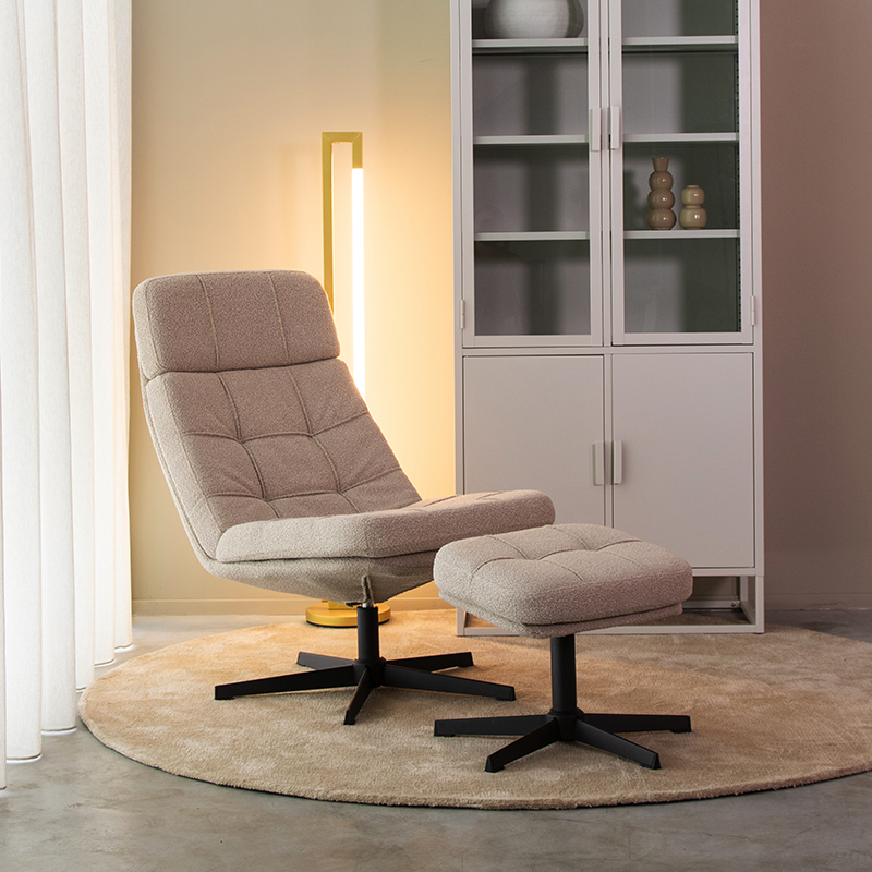 Draaifauteuil Alvar Ottomane 53x57x83 cm