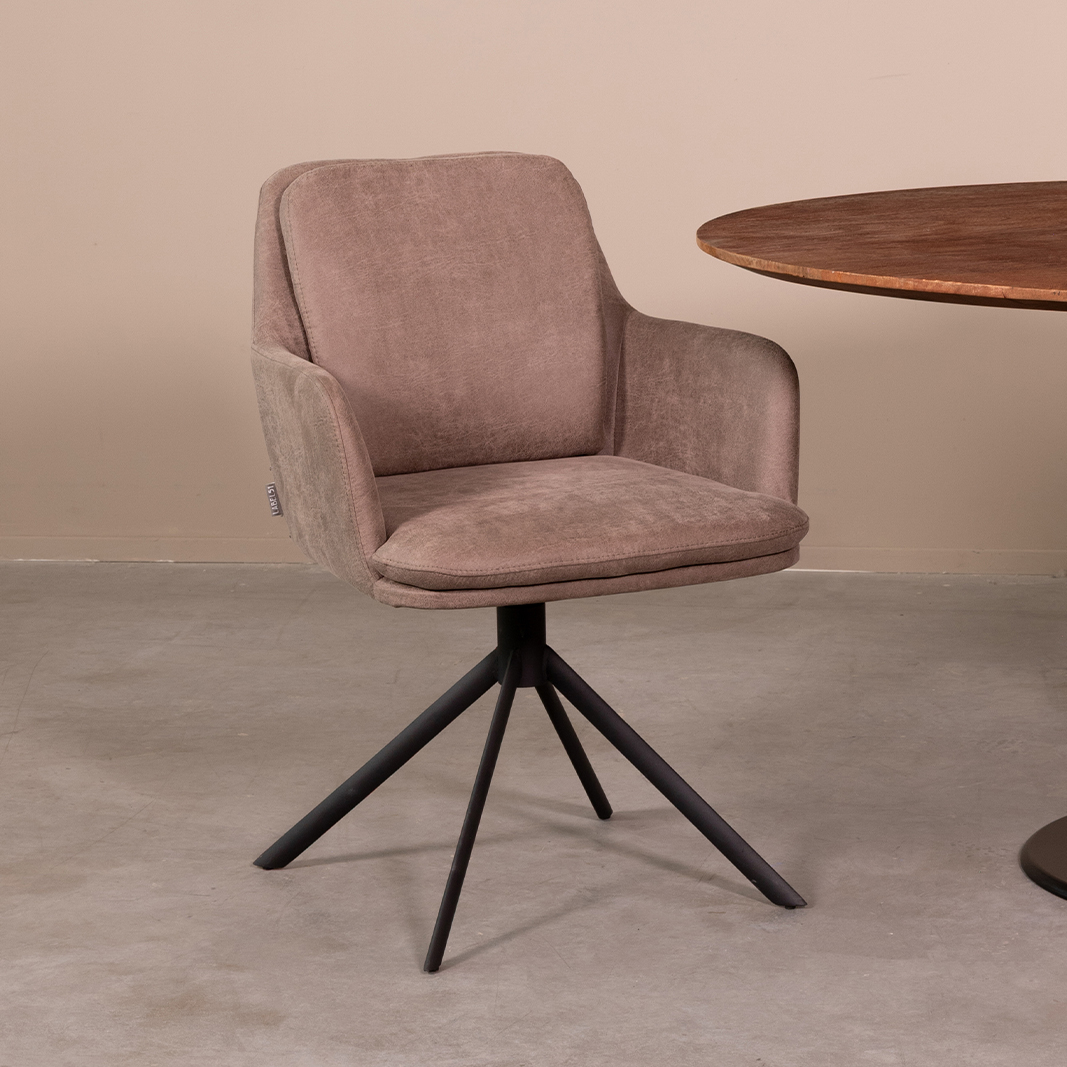 Eetkamerstoel Joy taupe microvezel