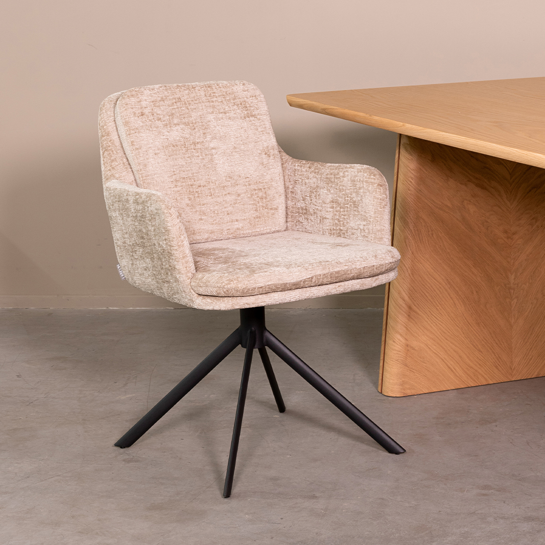 Eetkamerstoel Joy beige velours