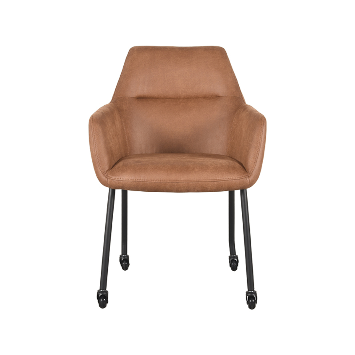 Eetkamerstoel Lenny cognac microvezel - Afbeelding 2
