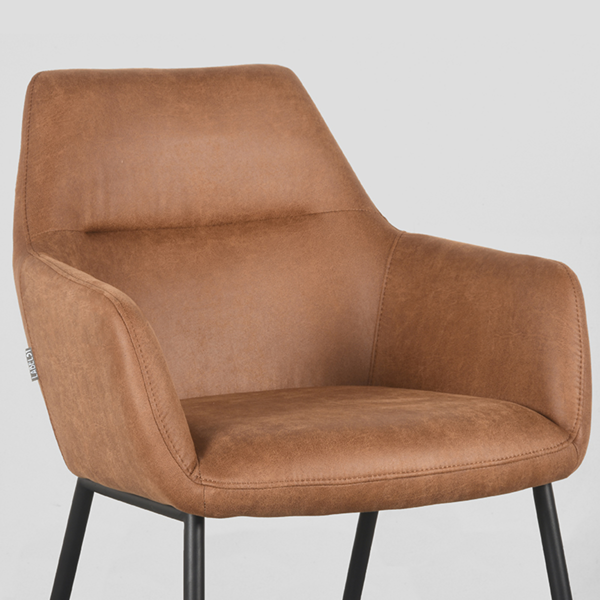Eetkamerstoel Lenny cognac microvezel - Afbeelding 5