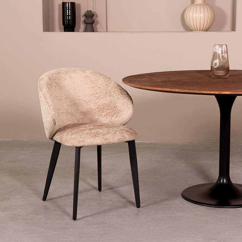Eetkamerstoel Logan beige velours