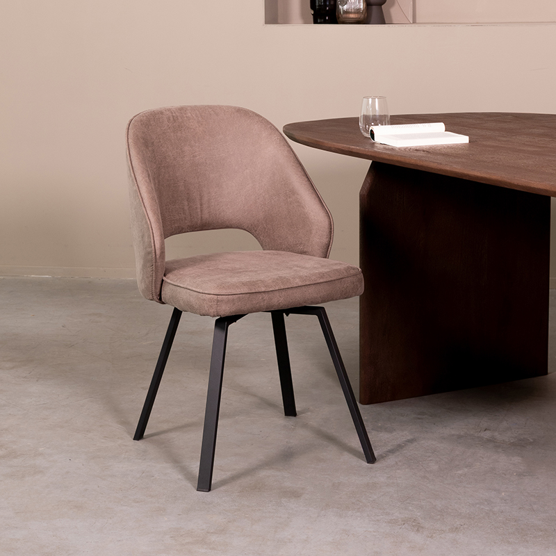 Eetkamerstoel Lewis taupe microvezel