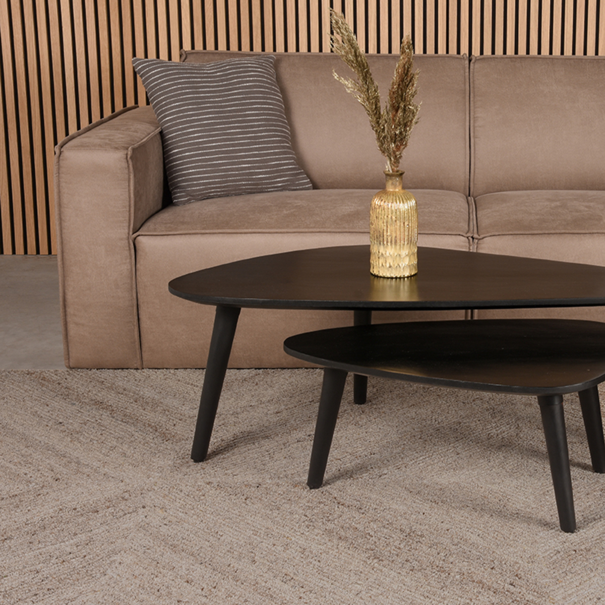 Vloerkleed Blendy taupe wol - Afbeelding 4