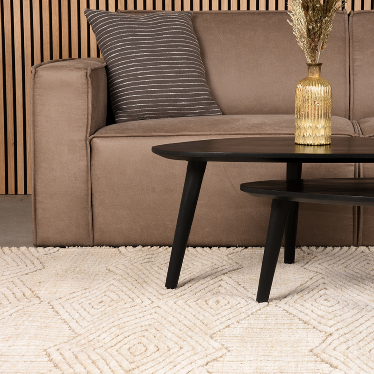 Vloerkleed Cosy Synthetisch taupe 200x300 cm - Afbeelding 4