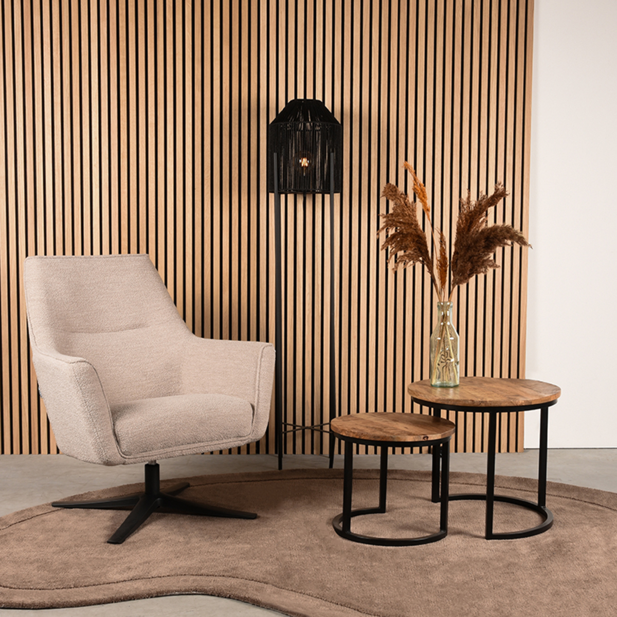 Vloerkleed Mody Synthetisch taupe 200x300 cm - Afbeelding 4