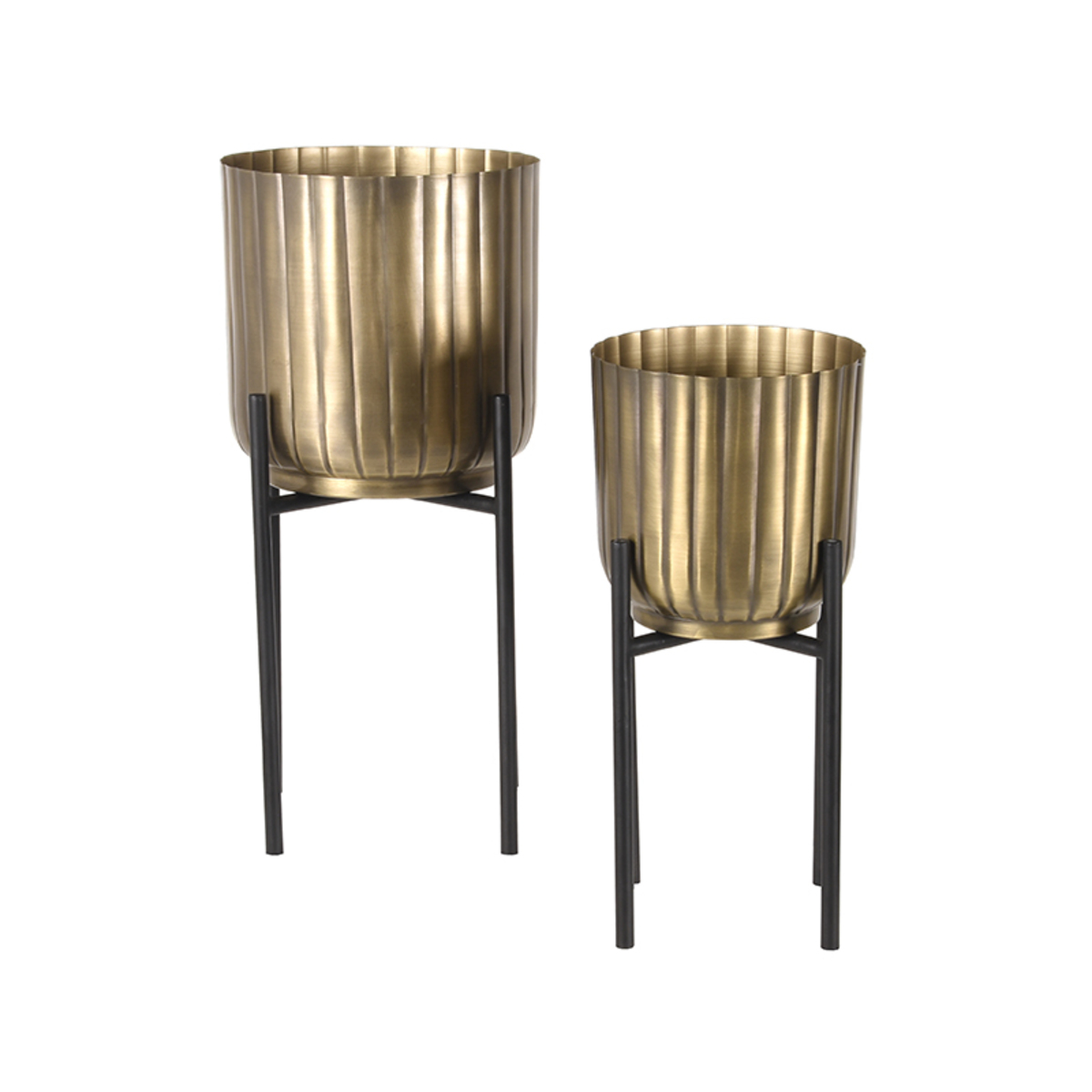 Plantenstandaard antiek goud metaal - Afbeelding 2