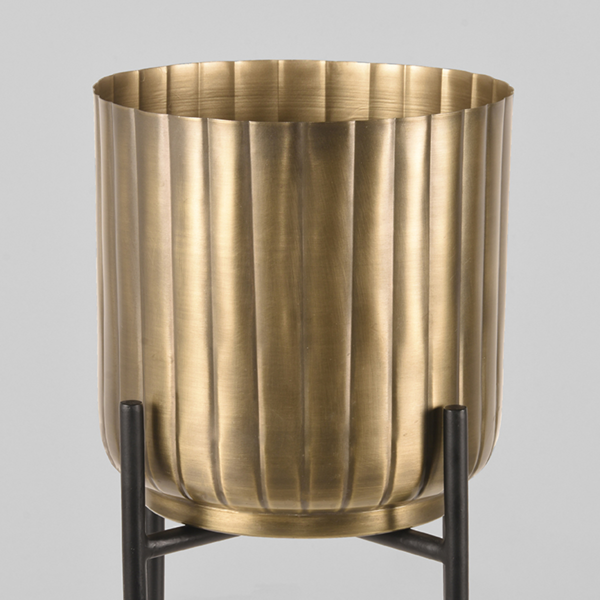 Plantenstandaard antiek goud metaal - Afbeelding 3