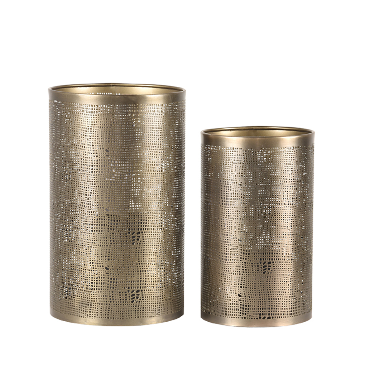 Kaarsenhouder antiek goud metaal - Afbeelding 2