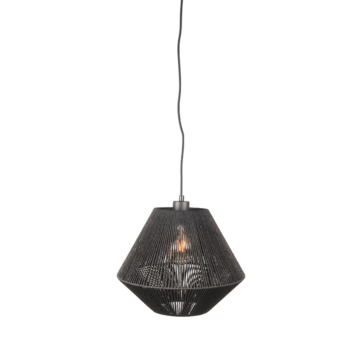 Hanglamp Ibiza 1-lichts zwart jute