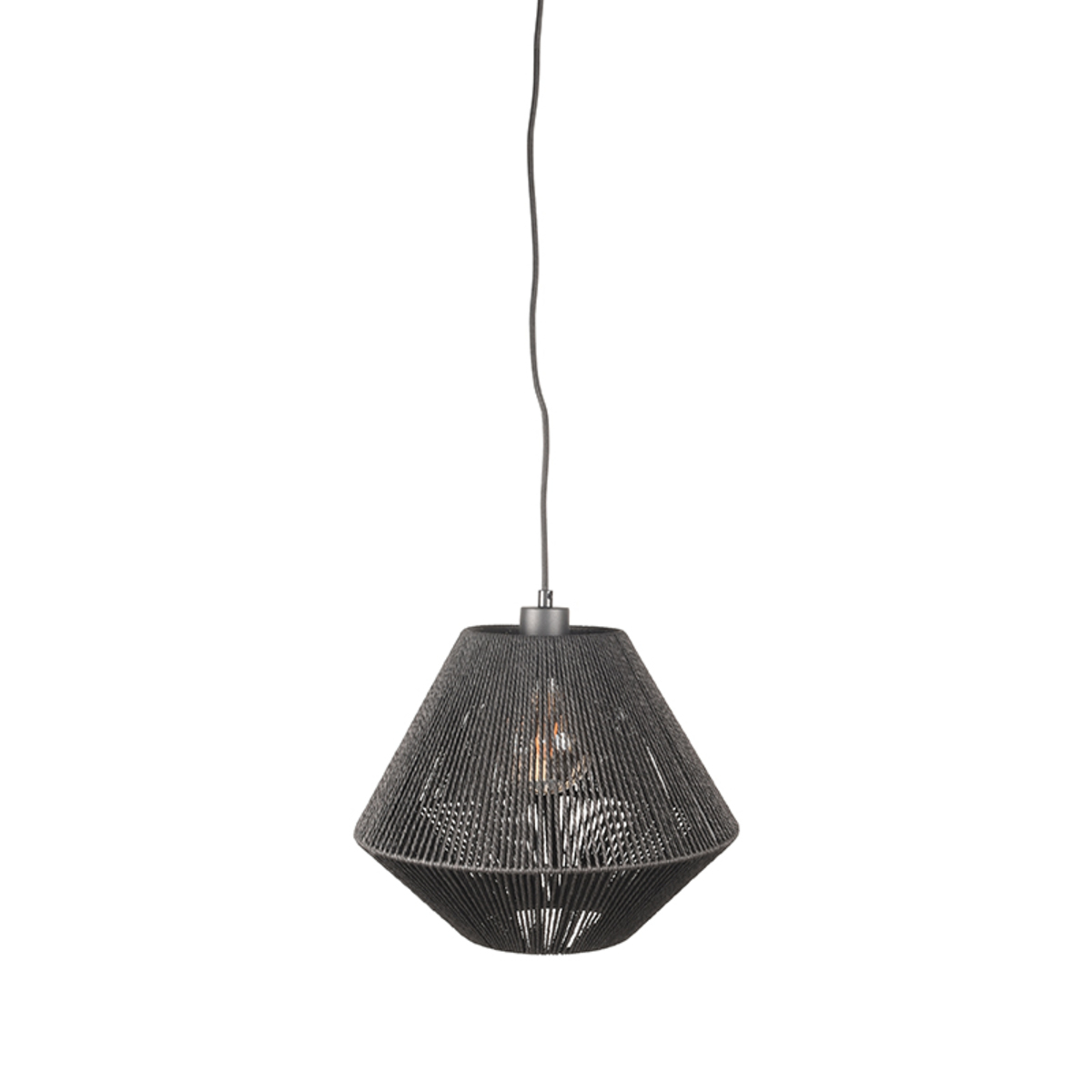 Hanglamp Ibiza 1-lichts zwart jute - Afbeelding 2