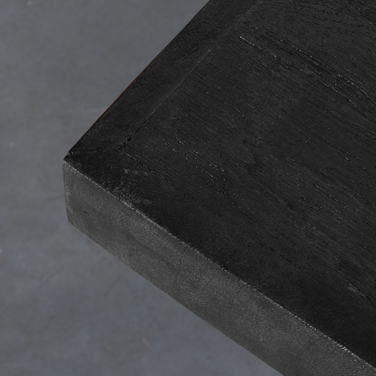 Eetkamertafel Tafelblad Edge recht zwart mangohout 70 cm - Afbeelding 4
